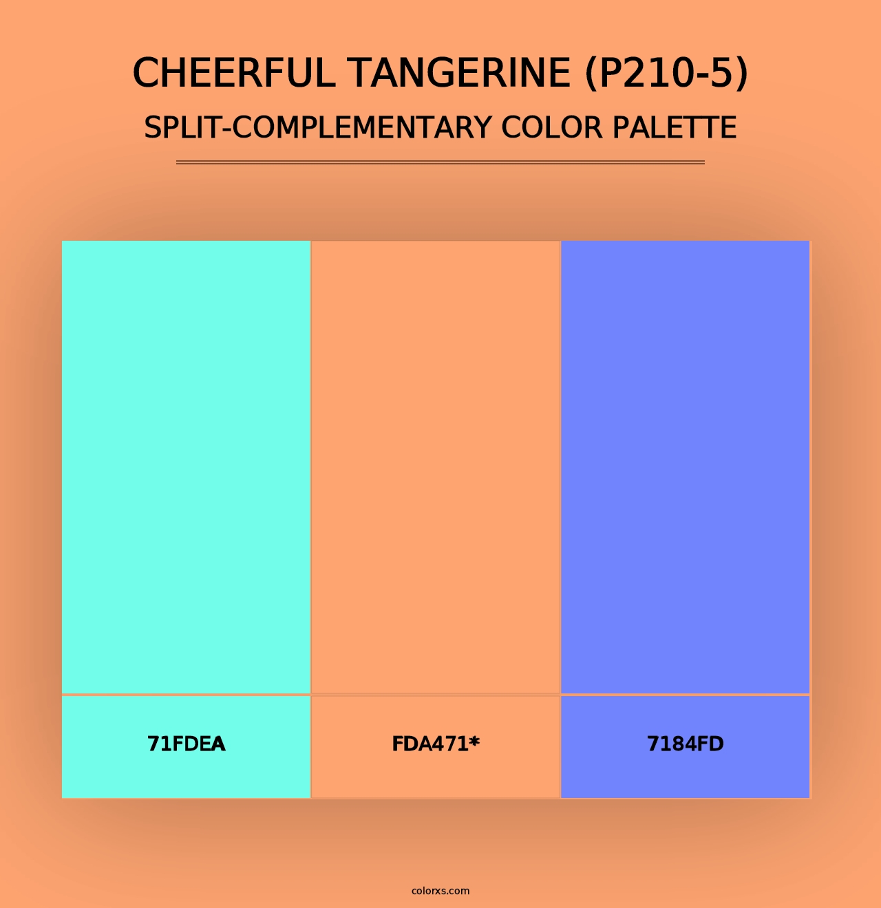 Cheerful Tangerine (P210-5) - Split-Complementary Color Palette