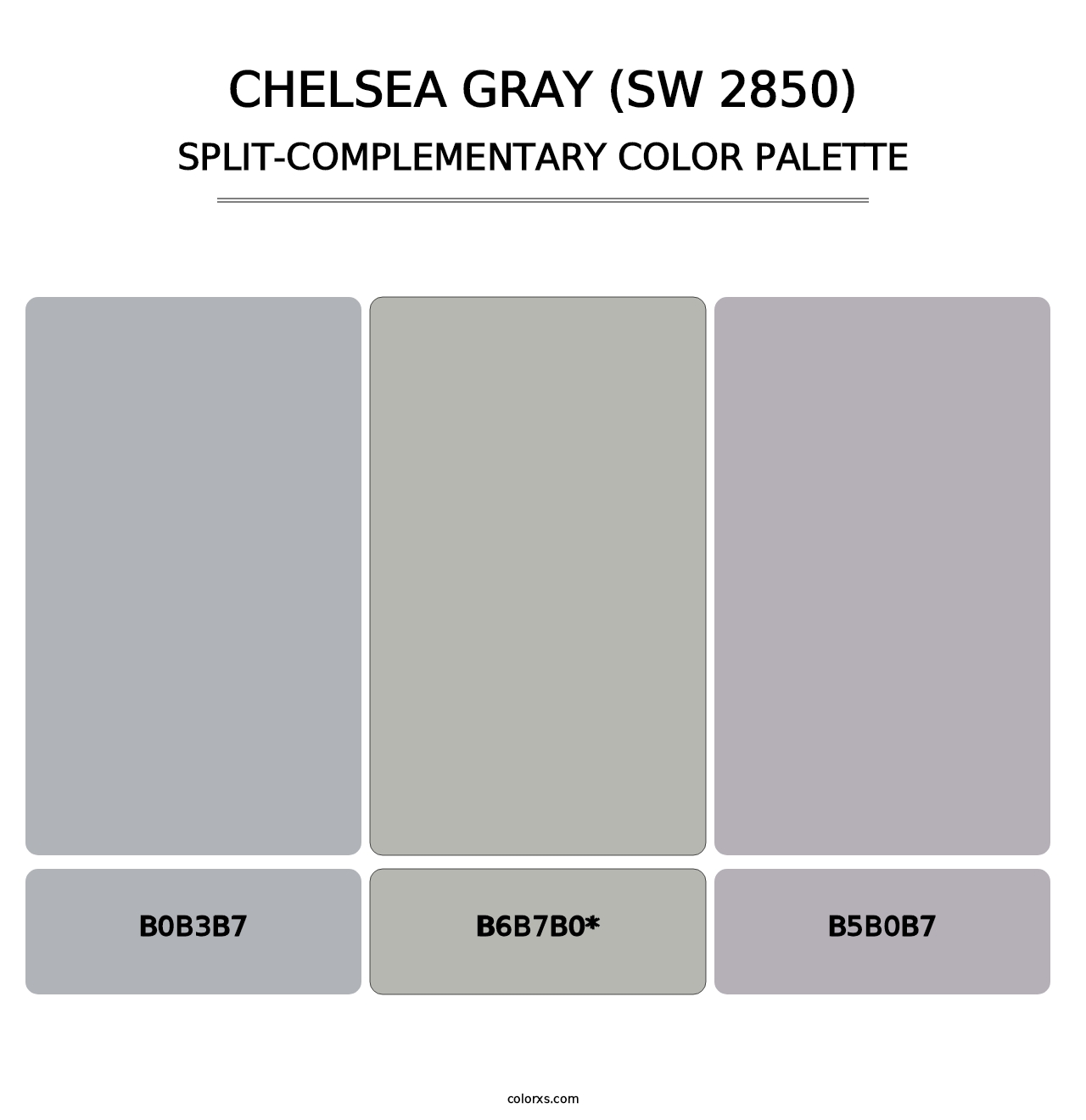 Chelsea Gray (SW 2850) - Split-Complementary Color Palette