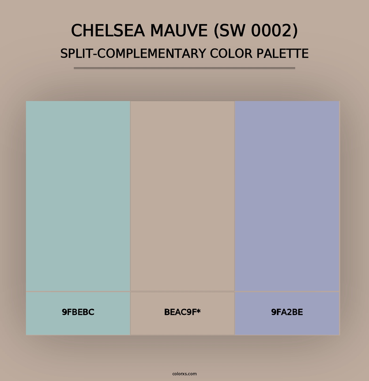 Chelsea Mauve (SW 0002) - Split-Complementary Color Palette