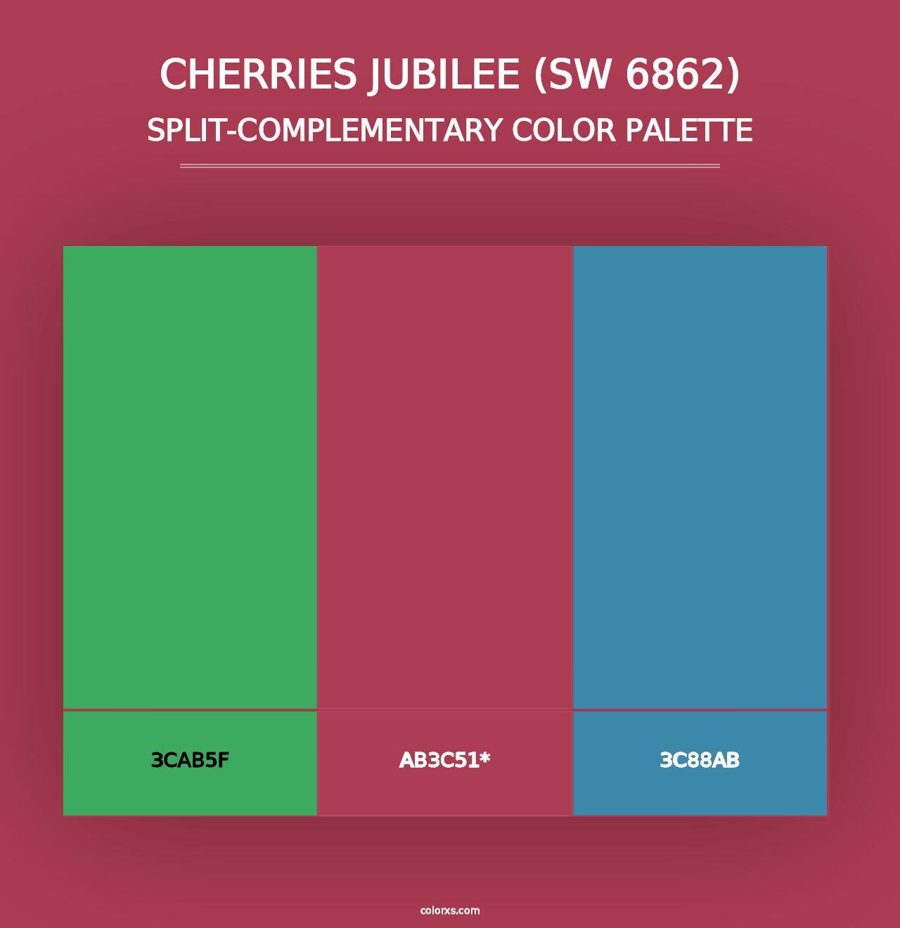 Cherries Jubilee (SW 6862) - Split-Complementary Color Palette