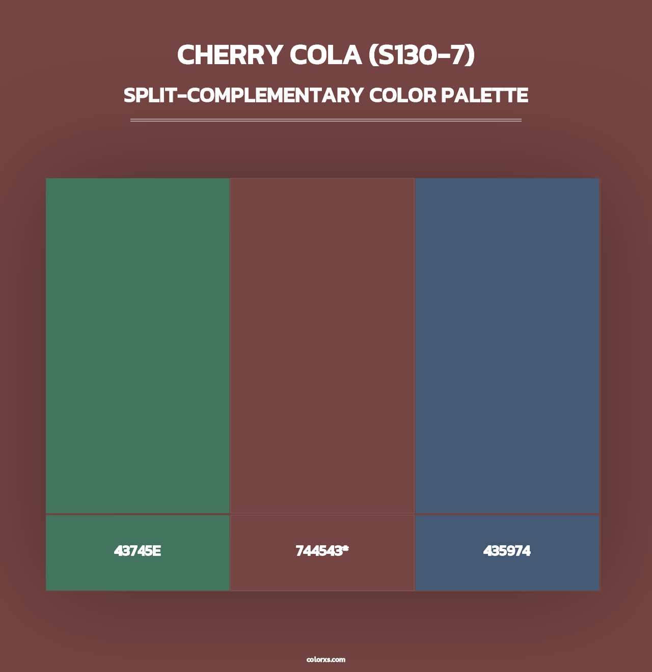 Cherry Cola (S130-7) - Split-Complementary Color Palette