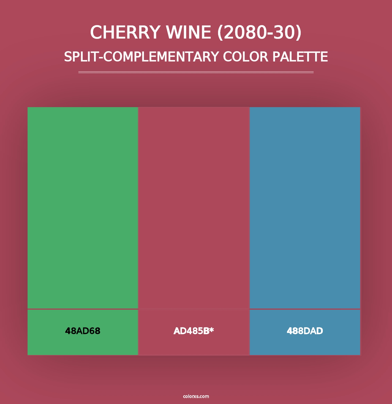 Cherry Wine (2080-30) - Split-Complementary Color Palette