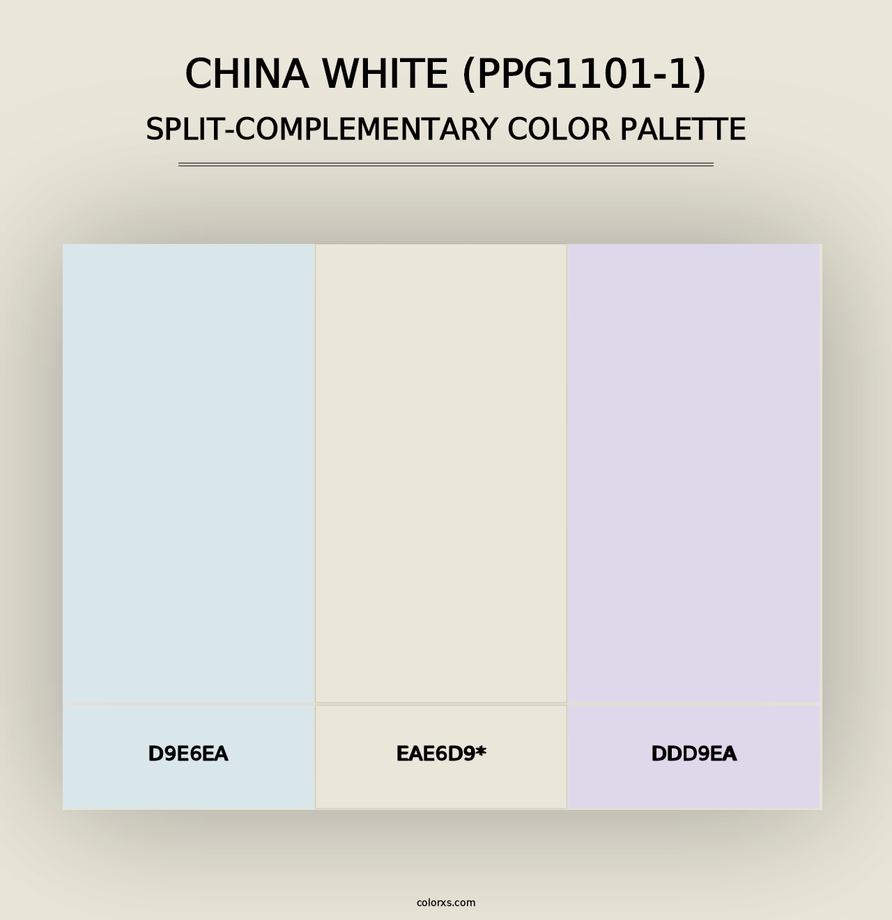 China White (PPG1101-1) - Split-Complementary Color Palette