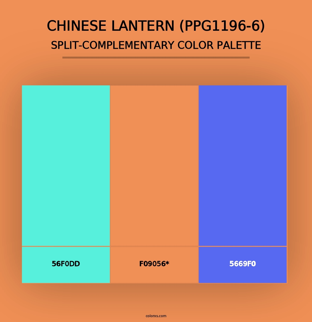 Chinese Lantern (PPG1196-6) - Split-Complementary Color Palette