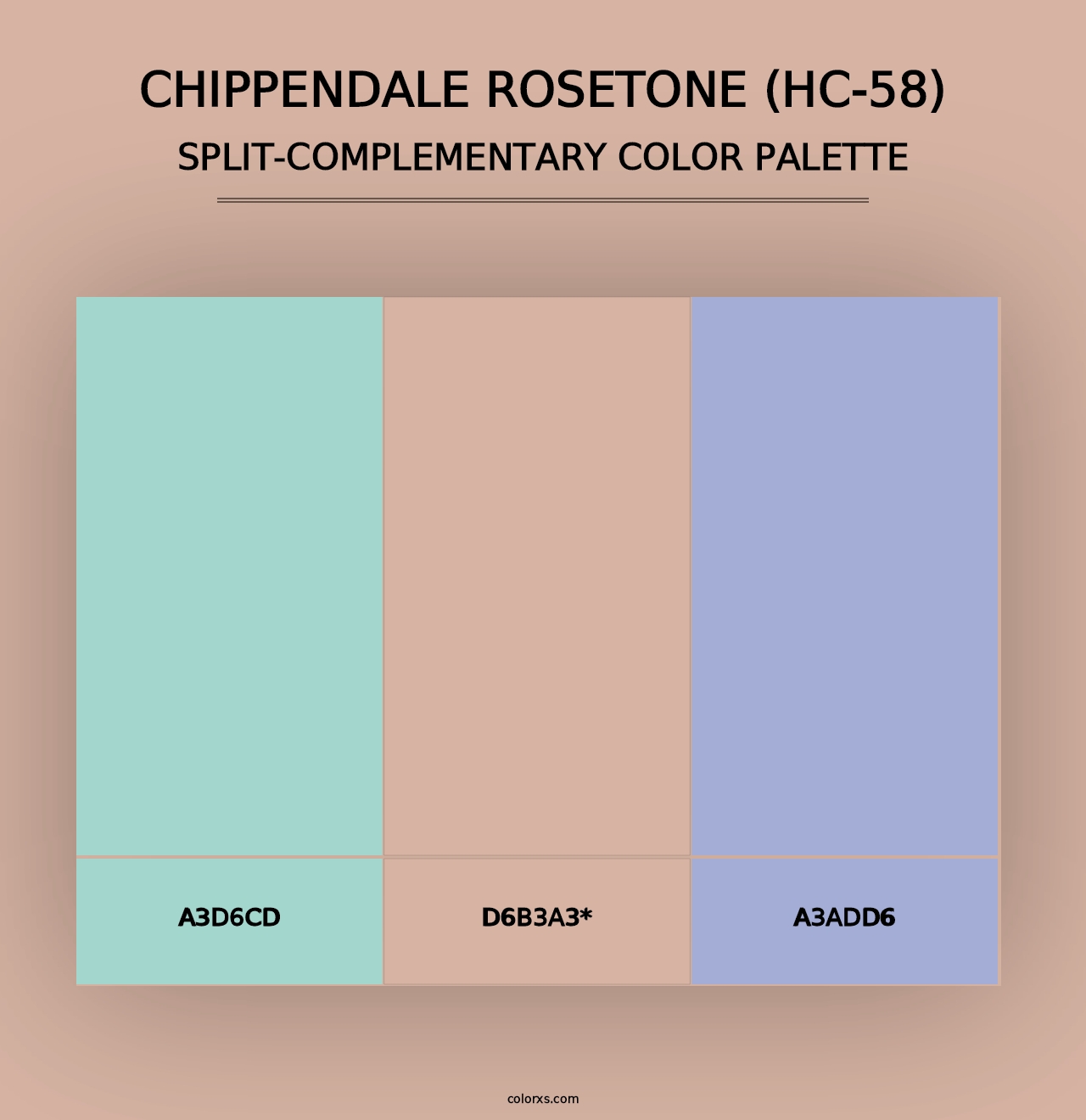 Chippendale Rosetone (HC-58) - Split-Complementary Color Palette