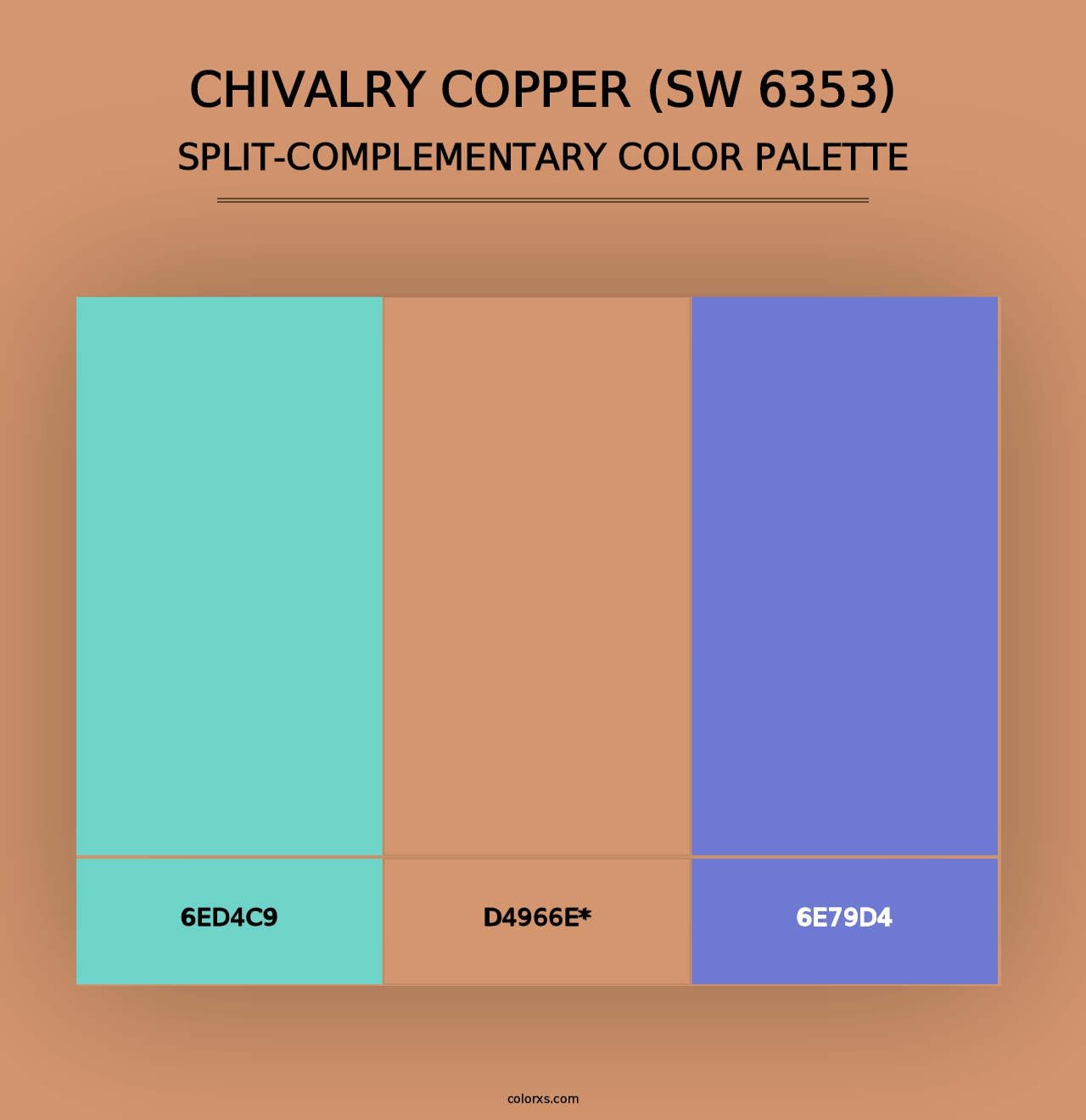 Chivalry Copper (SW 6353) - Split-Complementary Color Palette