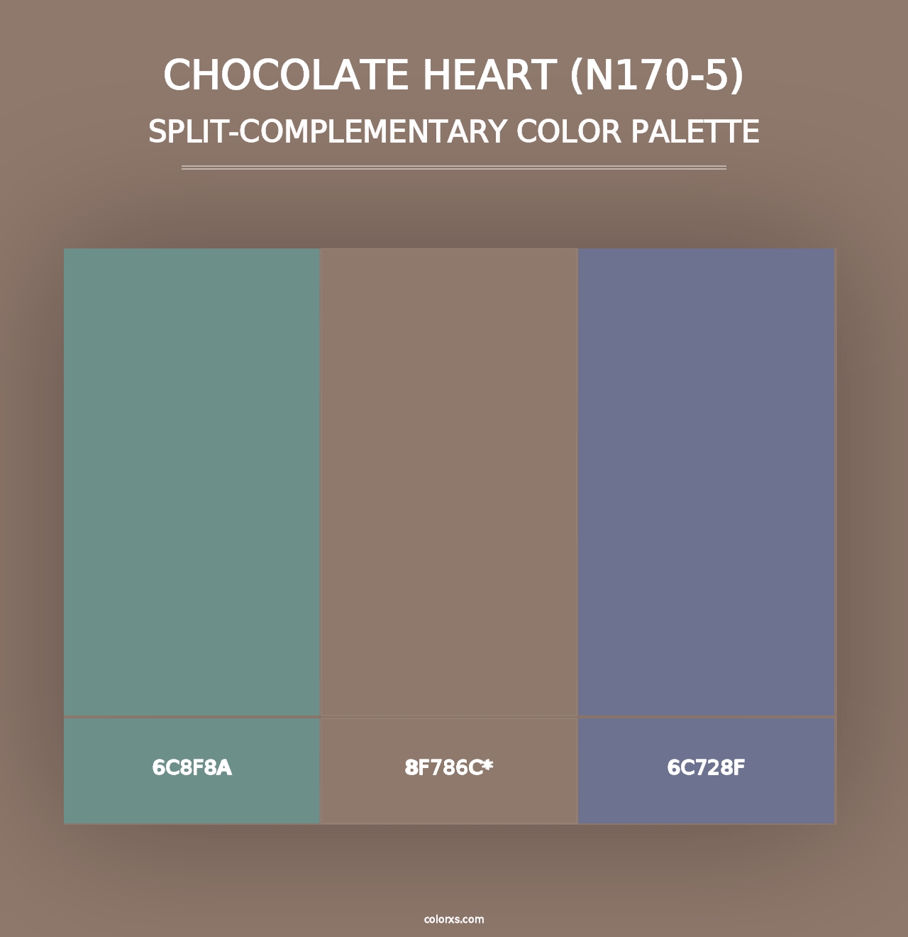 Chocolate Heart (N170-5) - Split-Complementary Color Palette