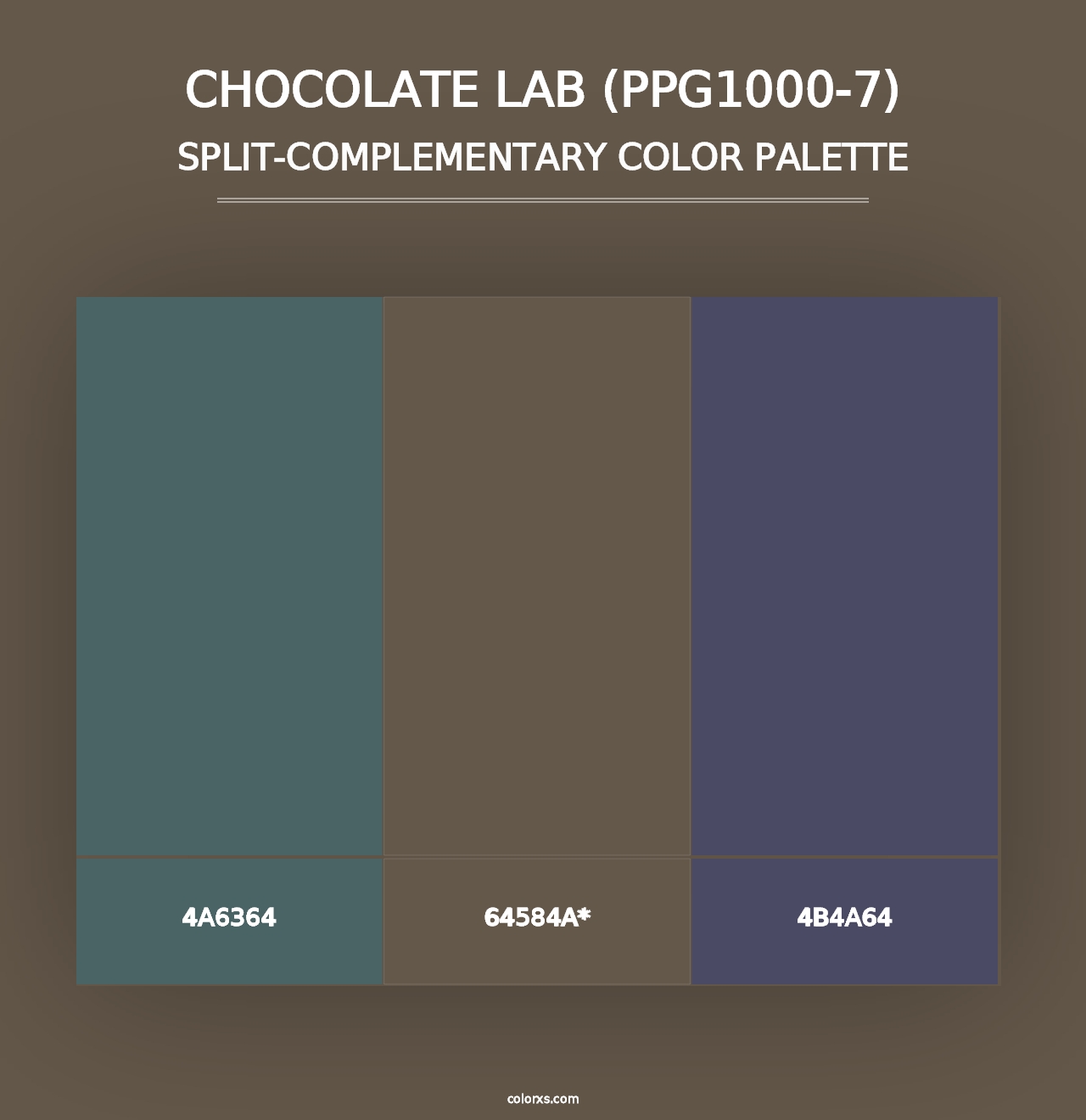 Chocolate Lab (PPG1000-7) - Split-Complementary Color Palette