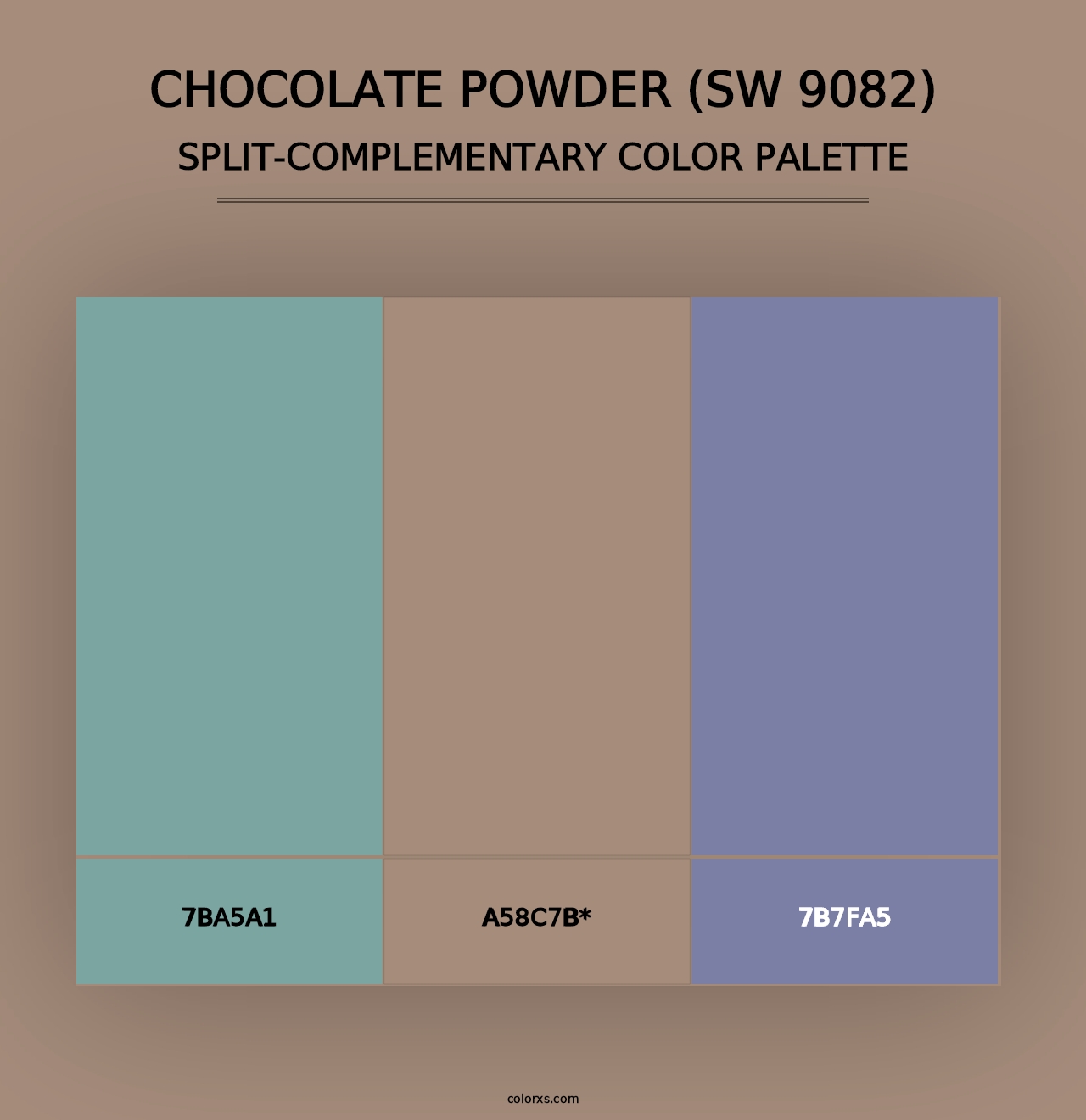 Chocolate Powder (SW 9082) - Split-Complementary Color Palette