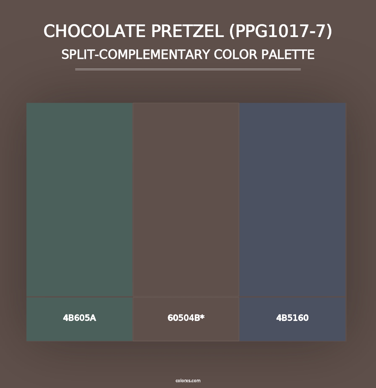 Chocolate Pretzel (PPG1017-7) - Split-Complementary Color Palette