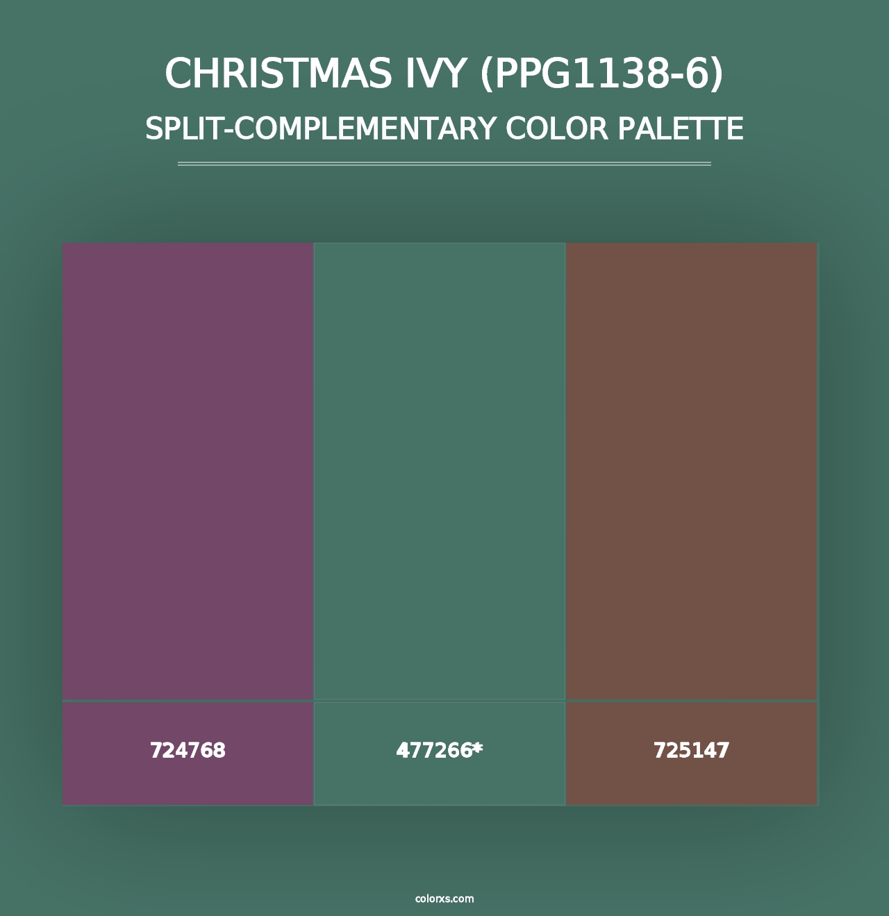 Christmas Ivy (PPG1138-6) - Split-Complementary Color Palette