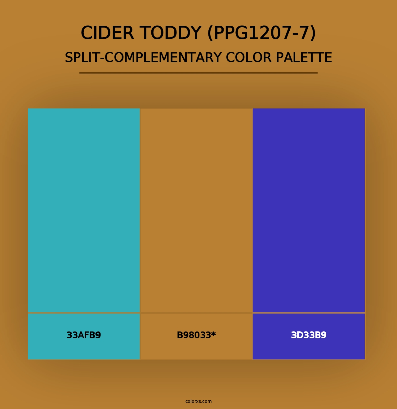 Cider Toddy (PPG1207-7) - Split-Complementary Color Palette