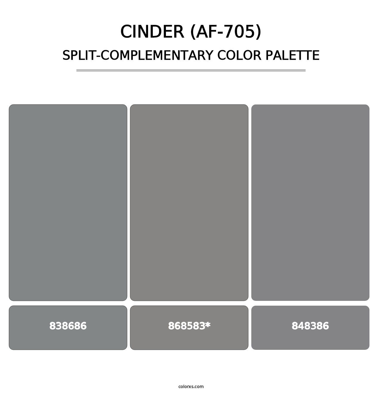 Cinder (AF-705) - Split-Complementary Color Palette