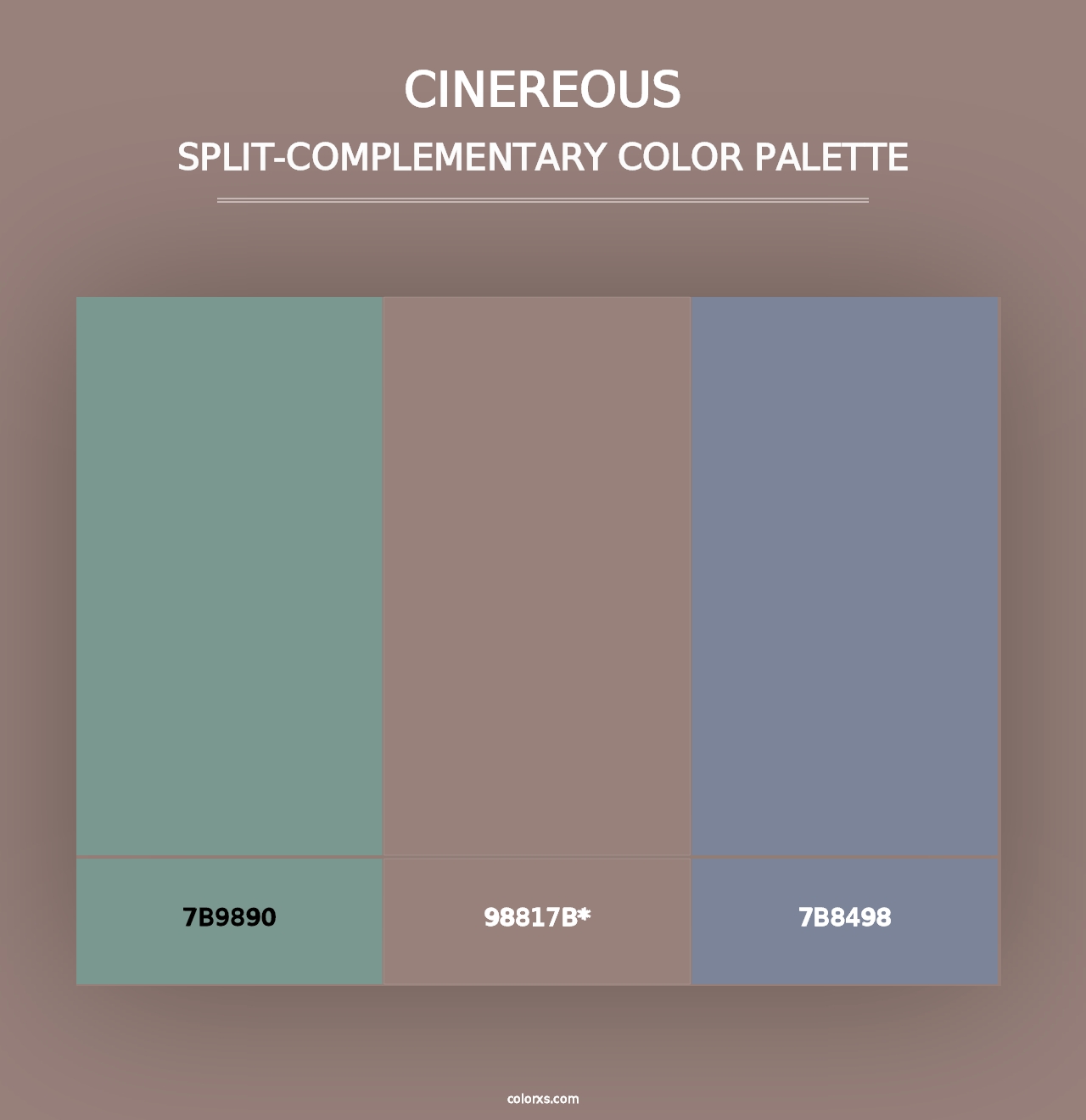 Cinereous - Split-Complementary Color Palette