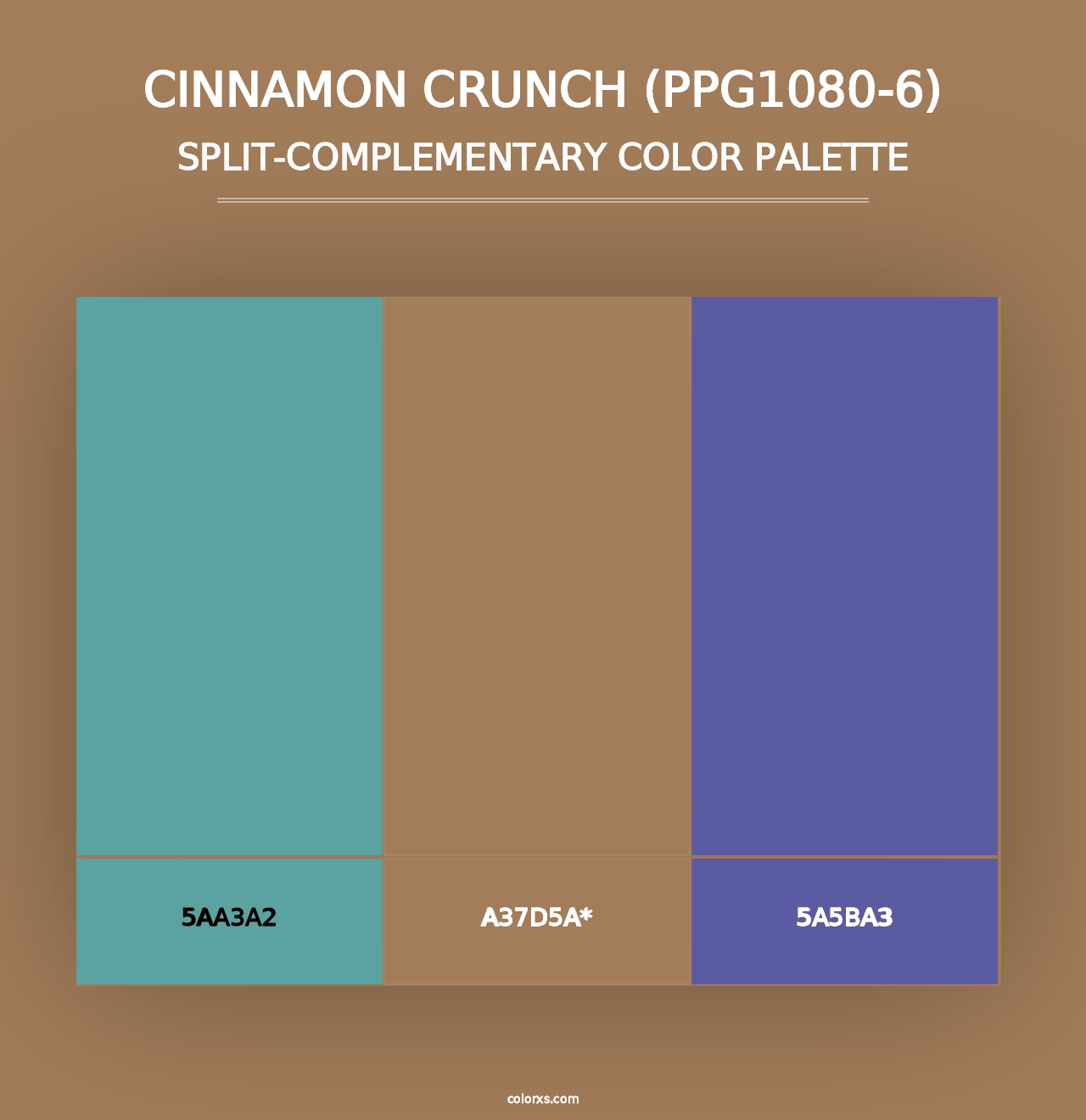 Cinnamon Crunch (PPG1080-6) - Split-Complementary Color Palette