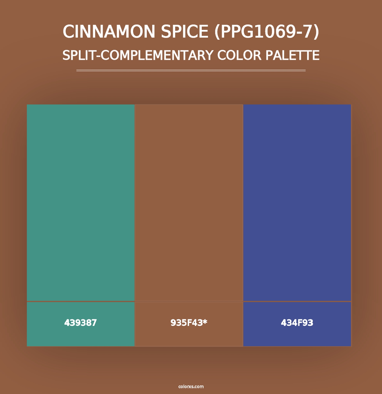 Cinnamon Spice (PPG1069-7) - Split-Complementary Color Palette