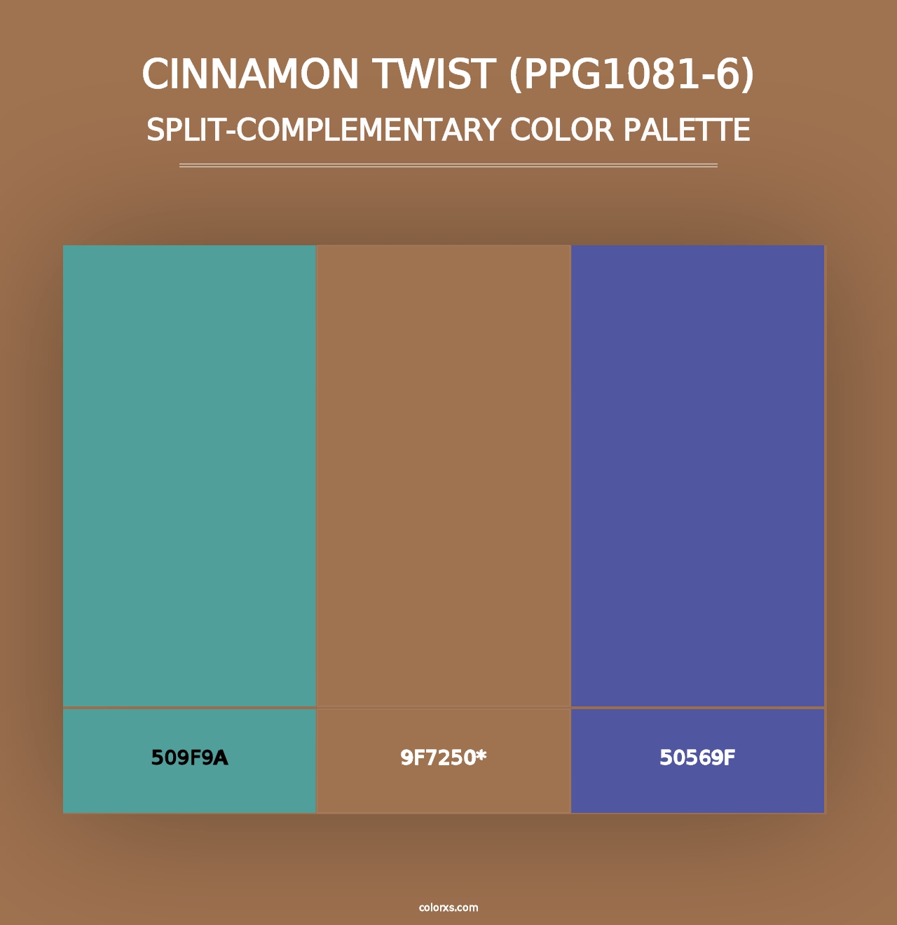 Cinnamon Twist (PPG1081-6) - Split-Complementary Color Palette