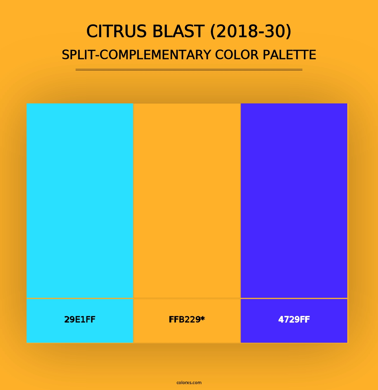 Citrus Blast (2018-30) - Split-Complementary Color Palette