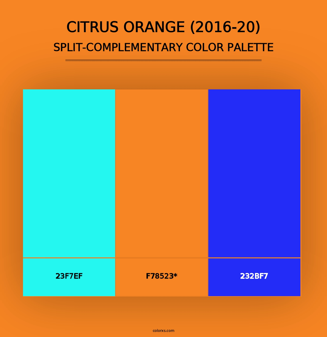 Citrus Orange (2016-20) - Split-Complementary Color Palette