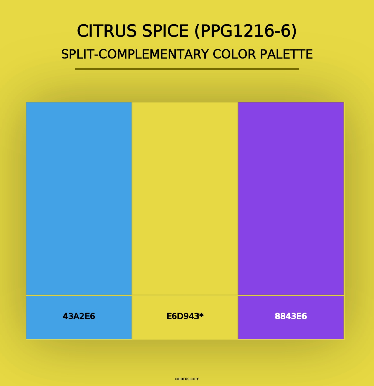 Citrus Spice (PPG1216-6) - Split-Complementary Color Palette