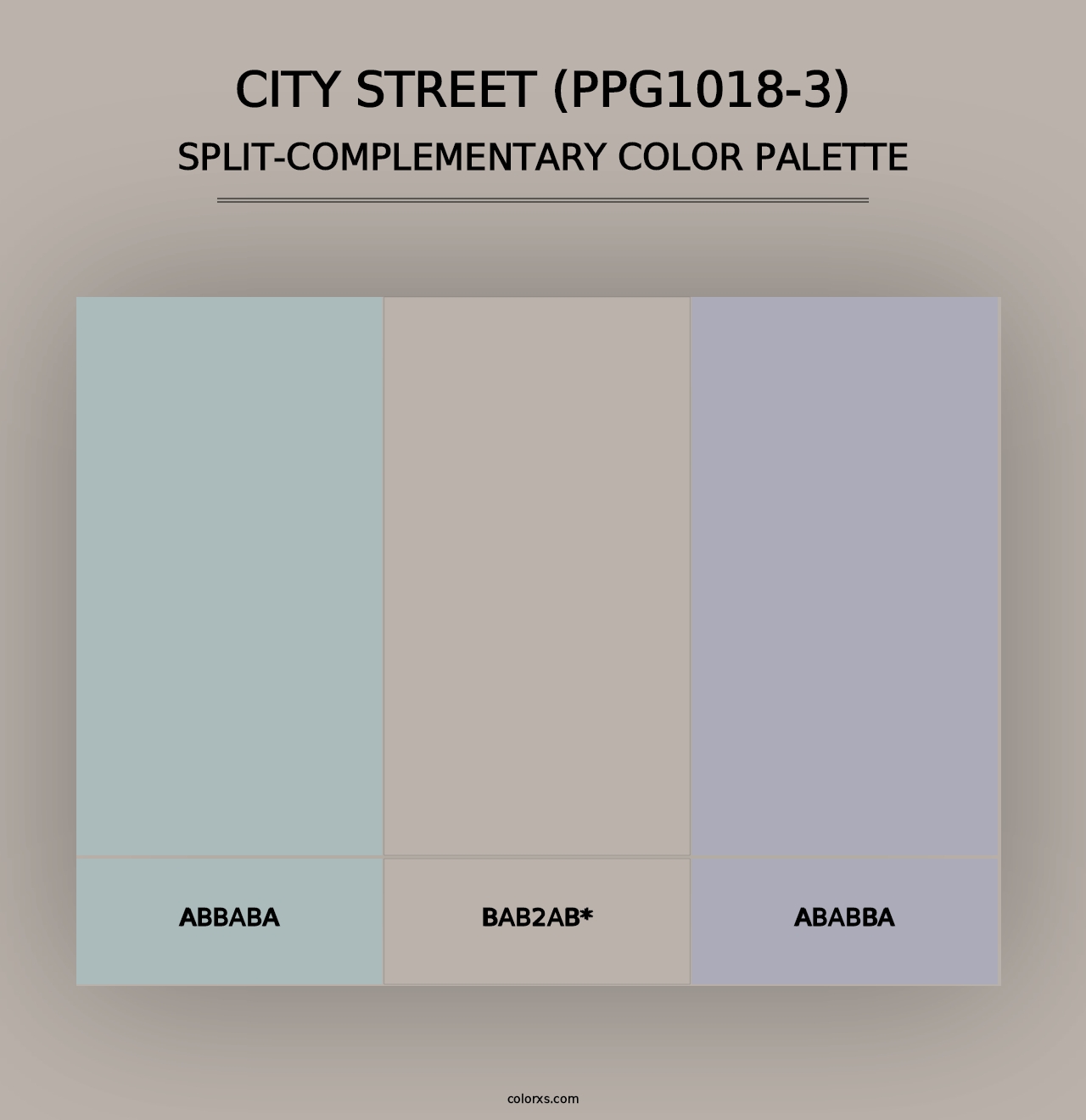 City Street (PPG1018-3) - Split-Complementary Color Palette