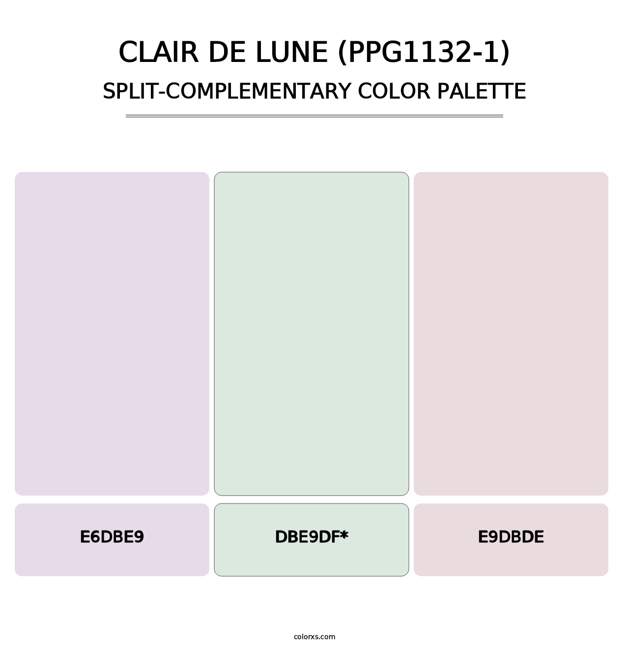 Clair De Lune (PPG1132-1) - Split-Complementary Color Palette