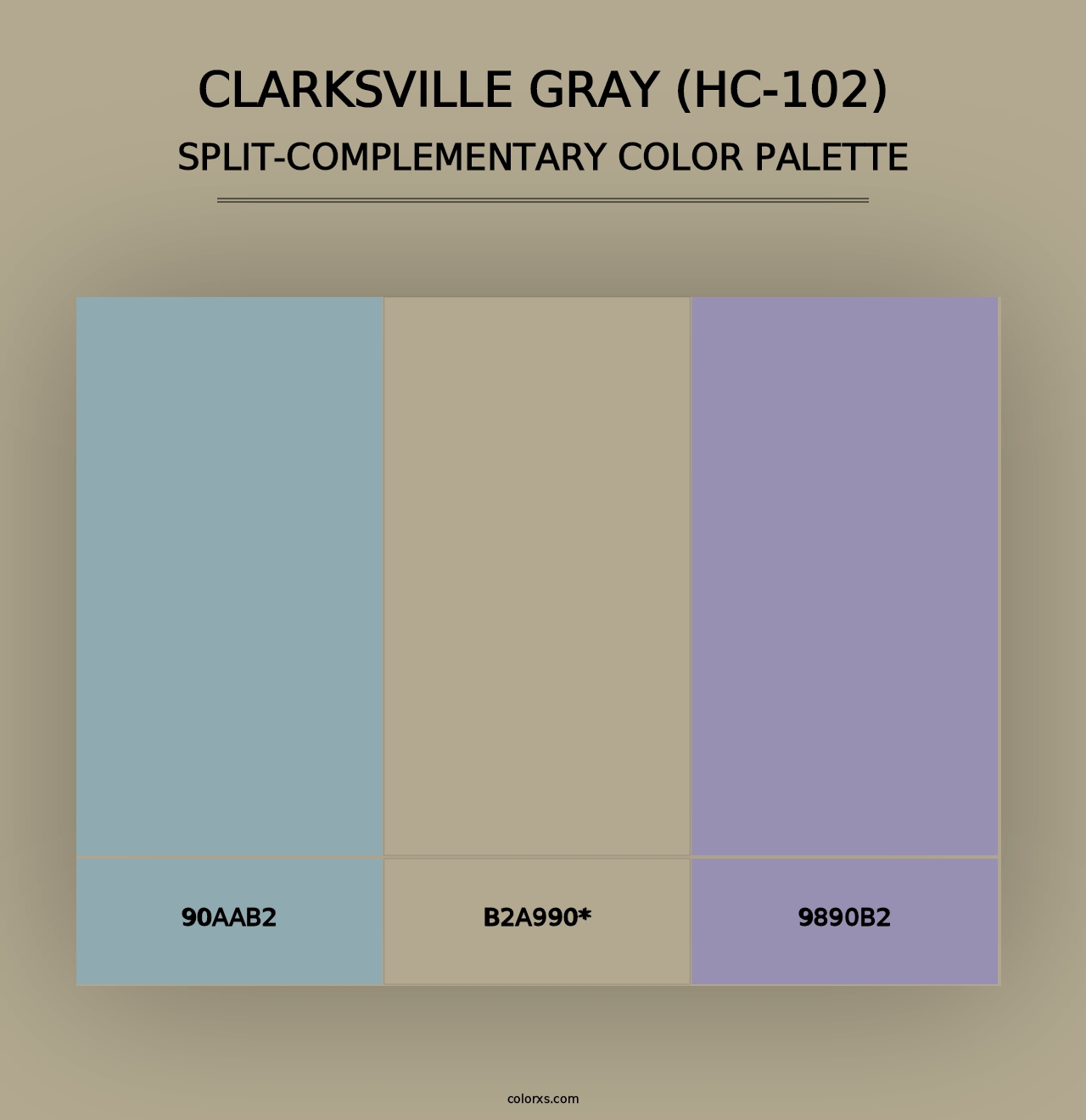 Clarksville Gray (HC-102) - Split-Complementary Color Palette