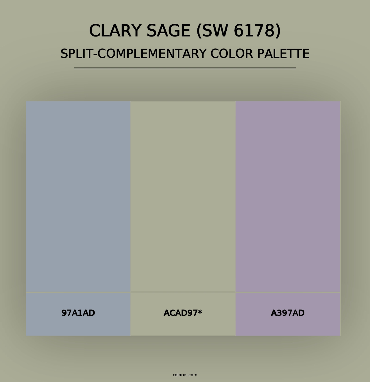 Clary Sage (SW 6178) - Split-Complementary Color Palette