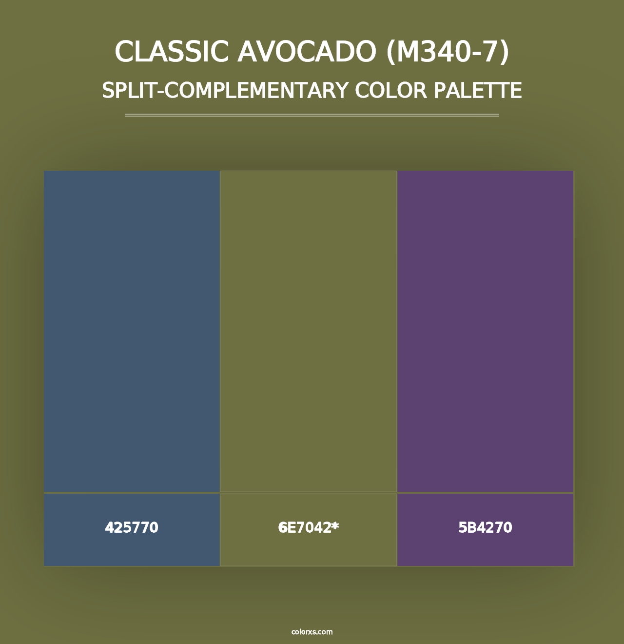 Classic Avocado (M340-7) - Split-Complementary Color Palette