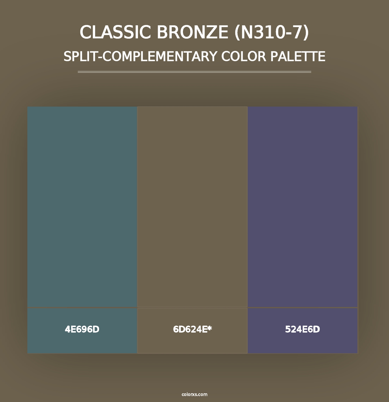 Classic Bronze (N310-7) - Split-Complementary Color Palette