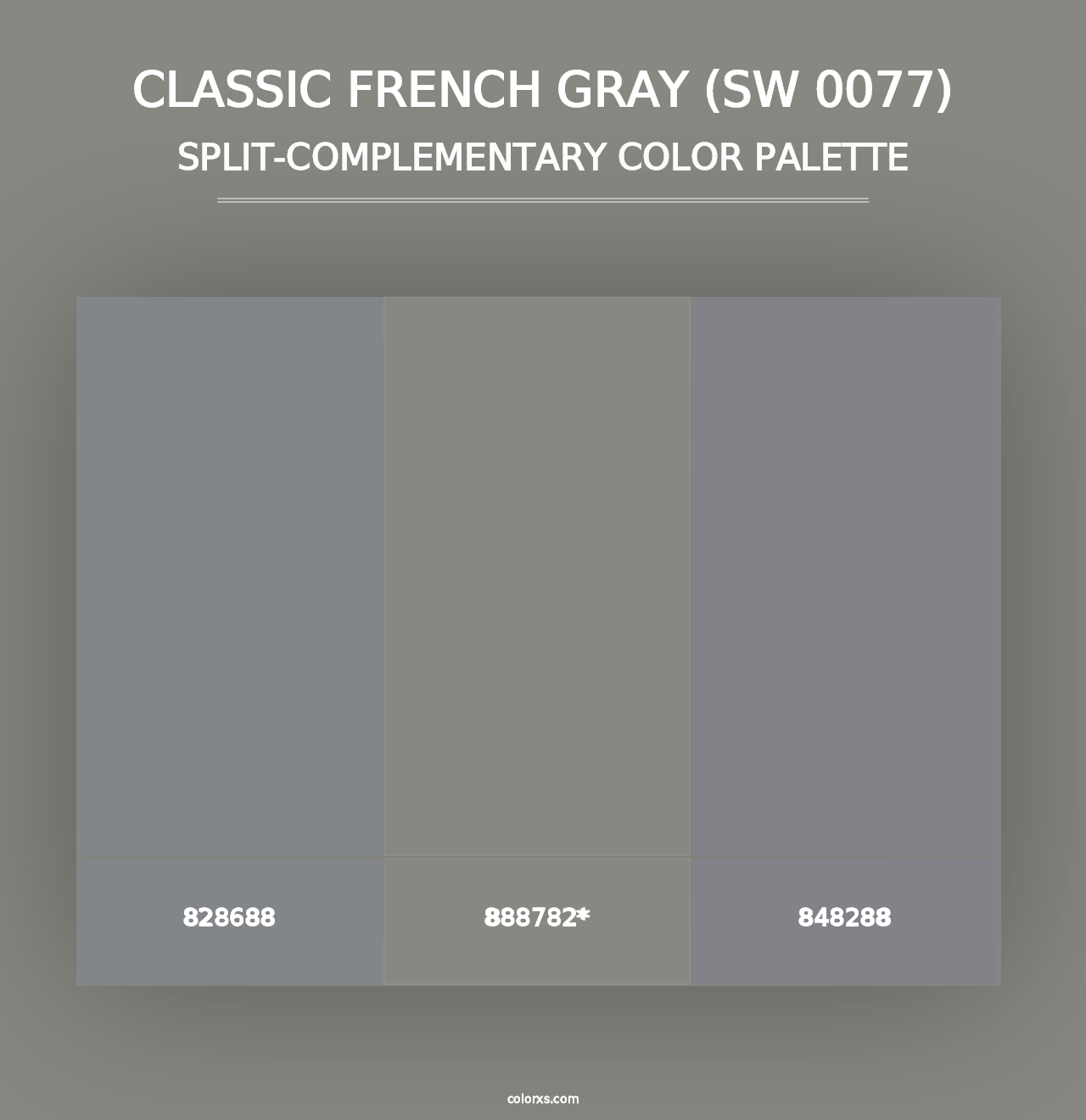 Classic French Gray (SW 0077) - Split-Complementary Color Palette