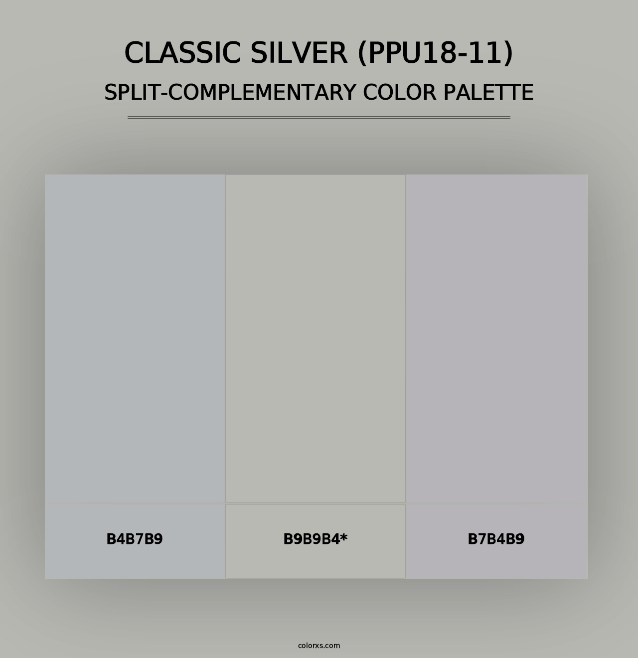 Classic Silver (PPU18-11) - Split-Complementary Color Palette