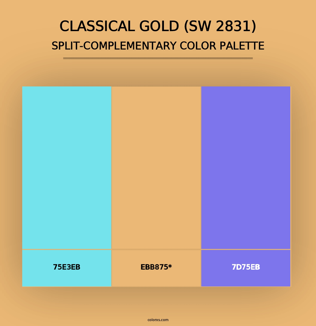 Classical Gold (SW 2831) - Split-Complementary Color Palette