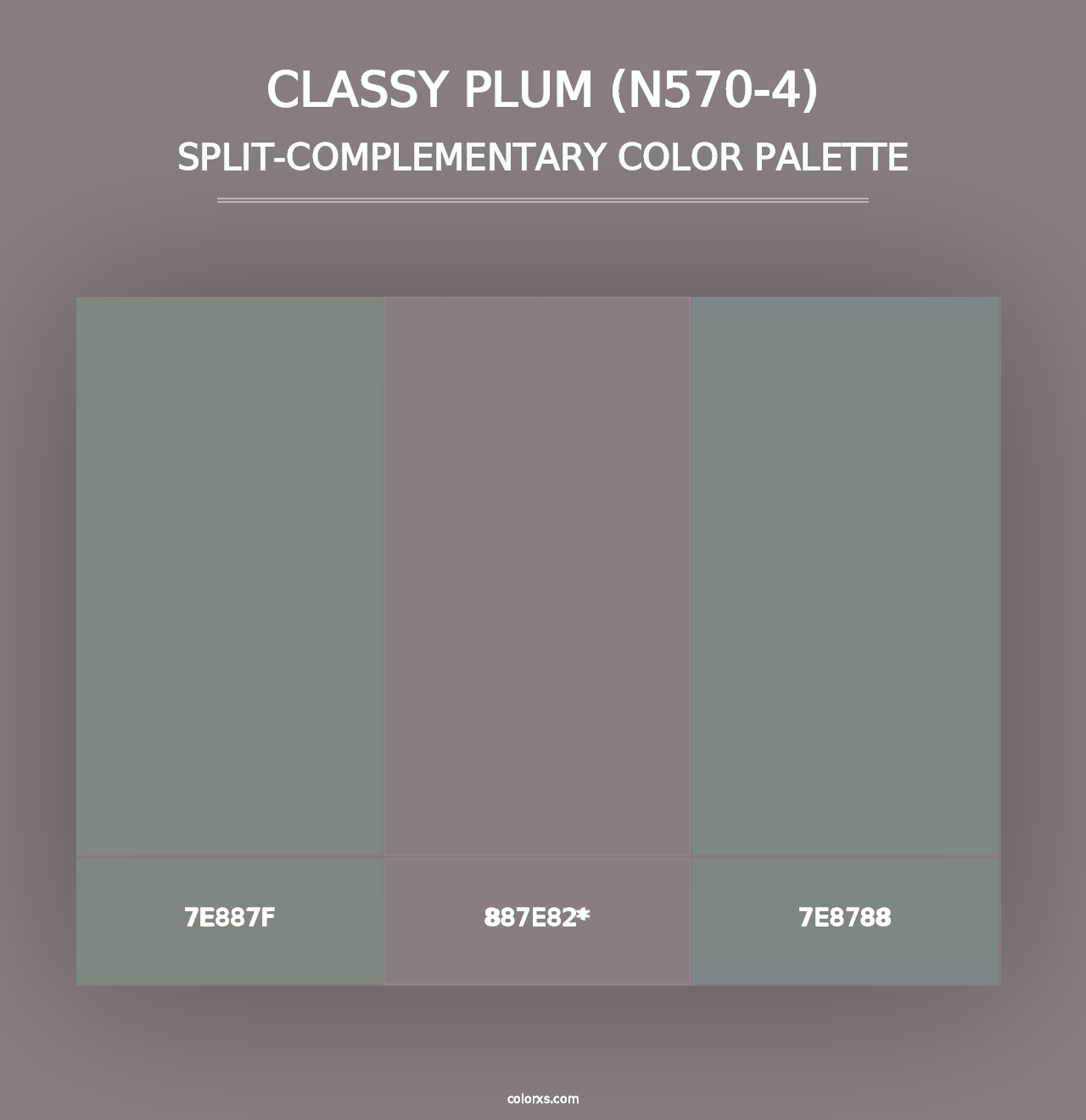 Classy Plum (N570-4) - Split-Complementary Color Palette