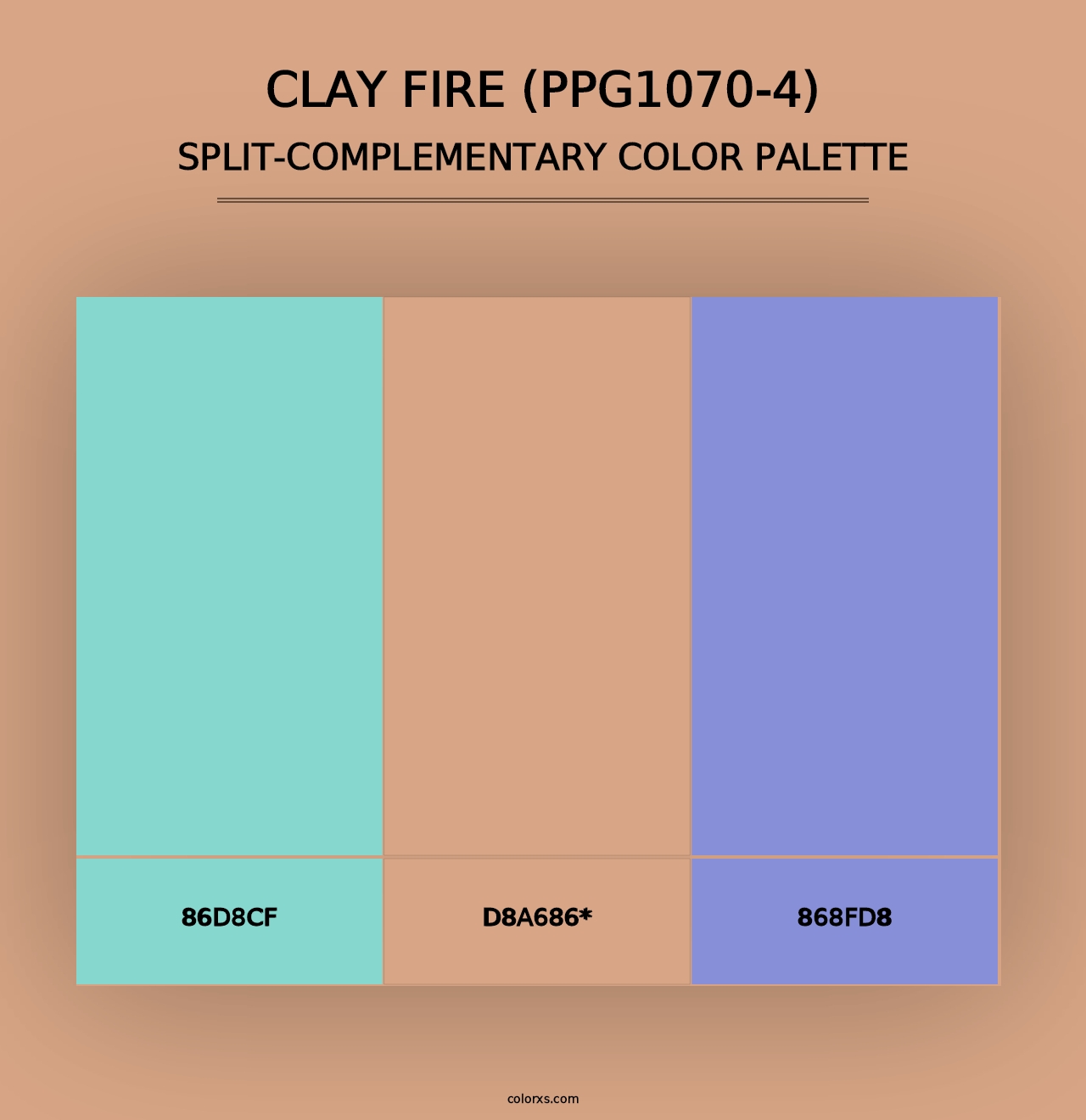 Clay Fire (PPG1070-4) - Split-Complementary Color Palette