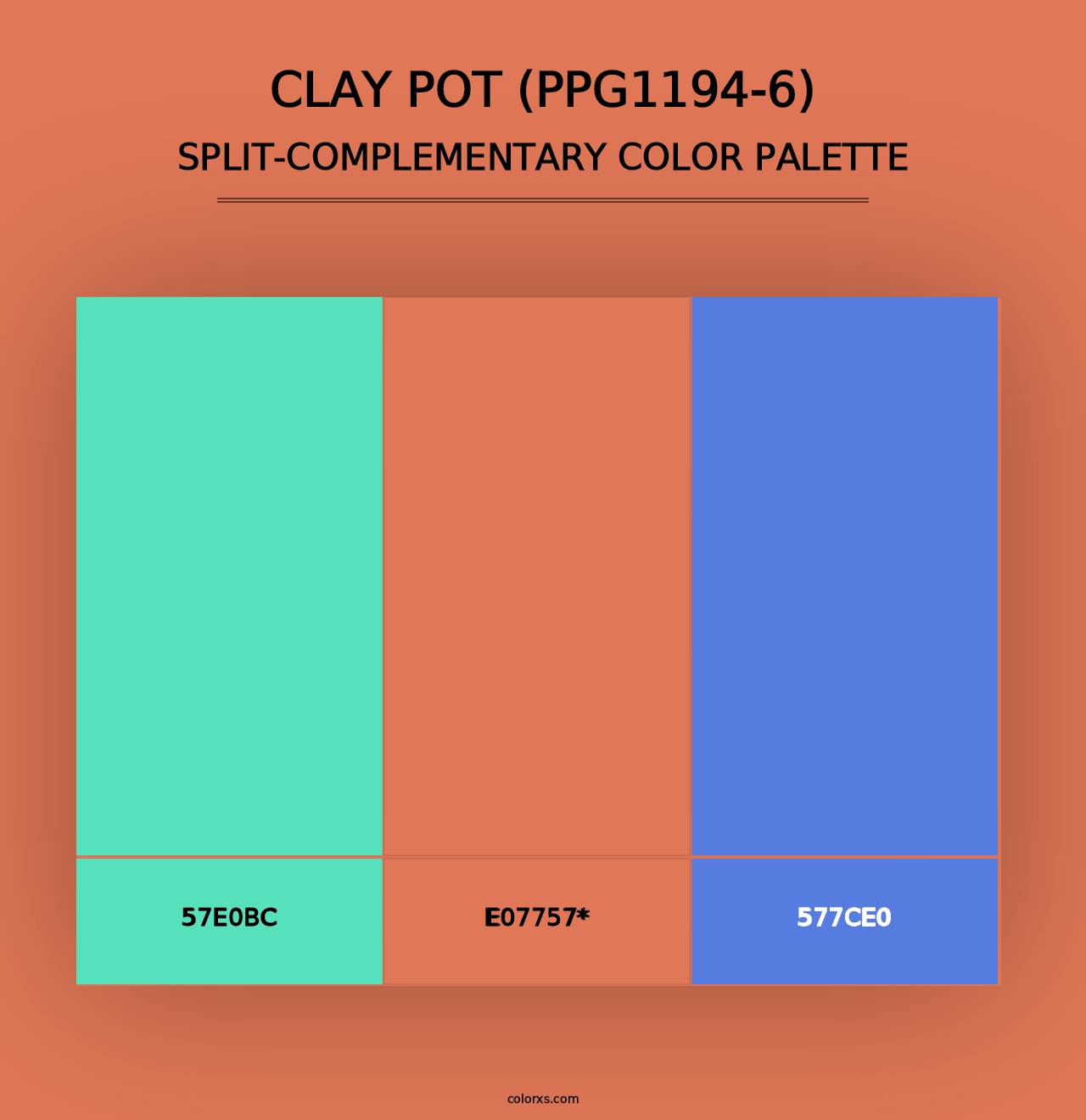 Clay Pot (PPG1194-6) - Split-Complementary Color Palette