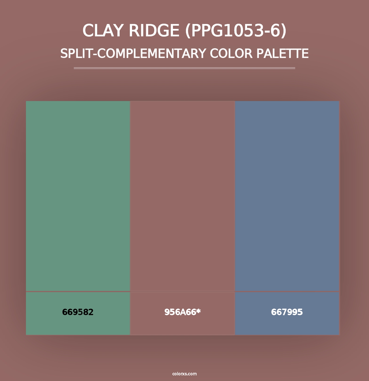 Clay Ridge (PPG1053-6) - Split-Complementary Color Palette