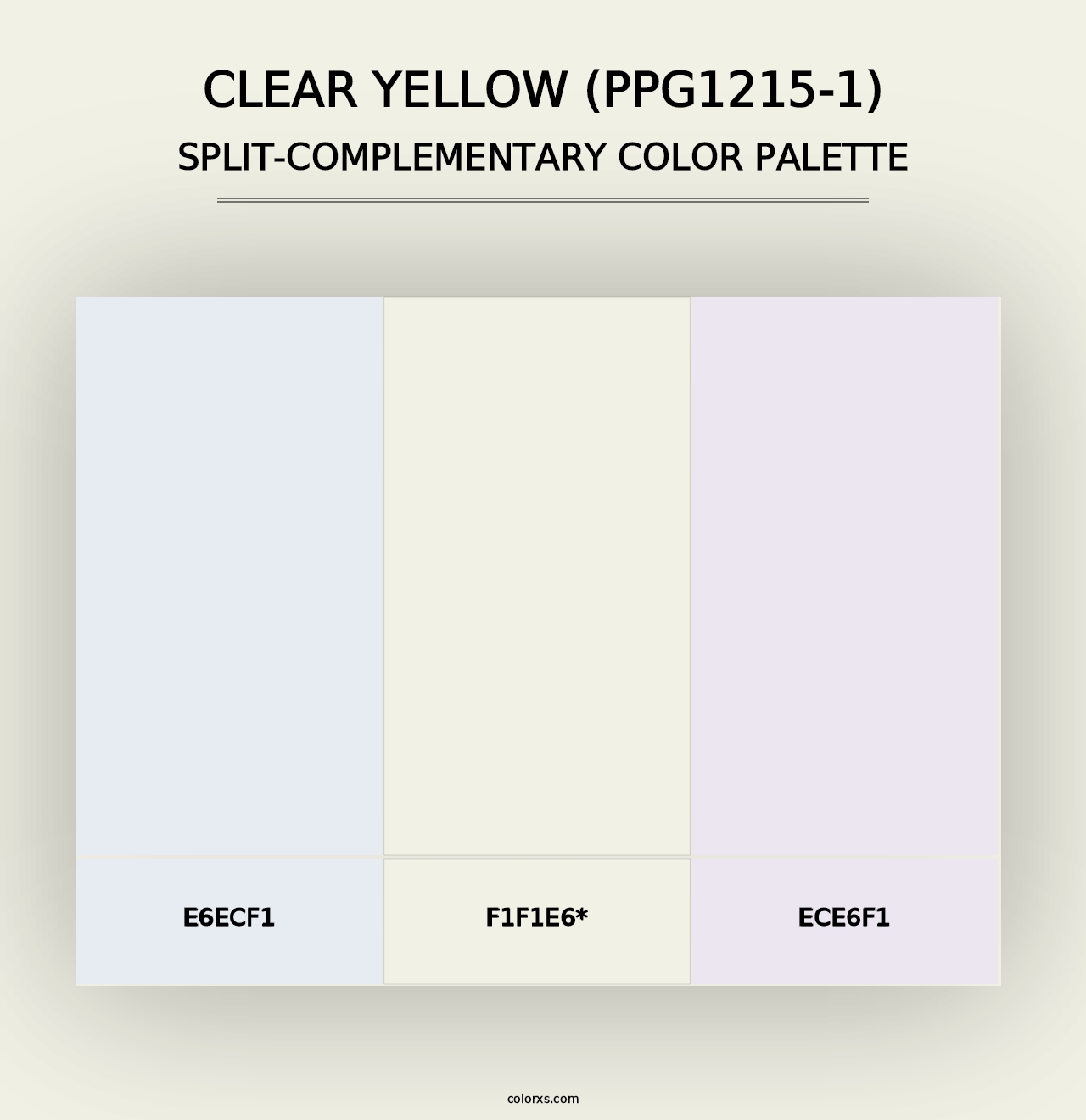 Clear Yellow (PPG1215-1) - Split-Complementary Color Palette