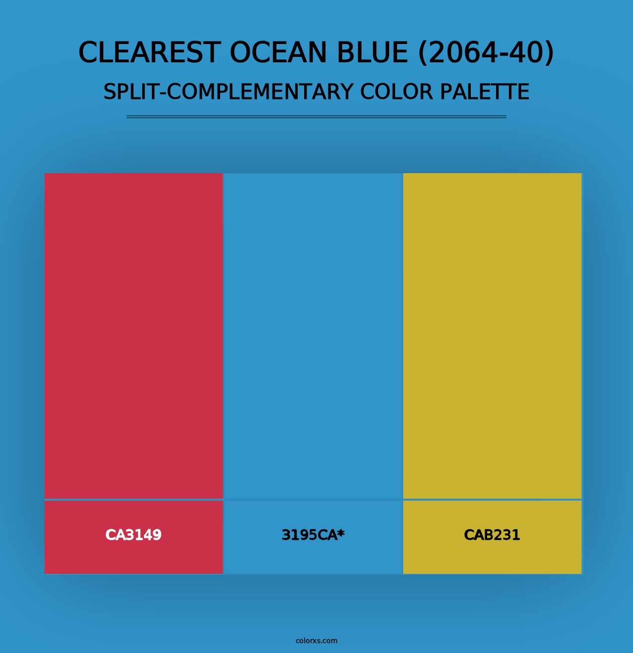 Clearest Ocean Blue (2064-40) - Split-Complementary Color Palette