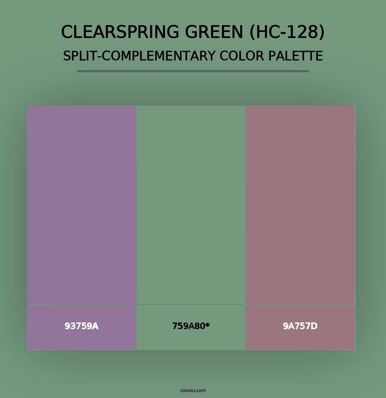 Clearspring Green (HC-128) - Split-Complementary Color Palette