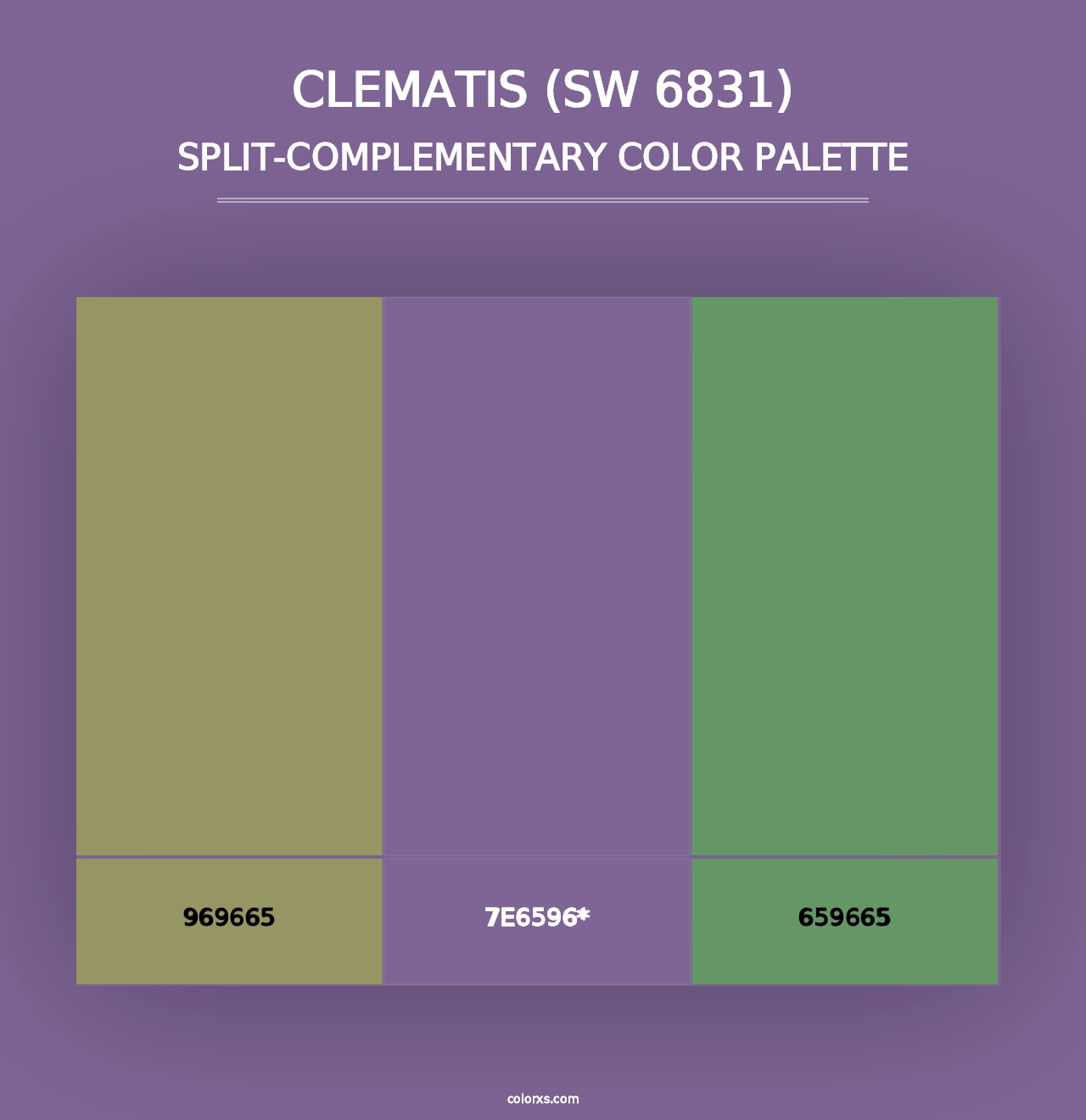 Clematis (SW 6831) - Split-Complementary Color Palette