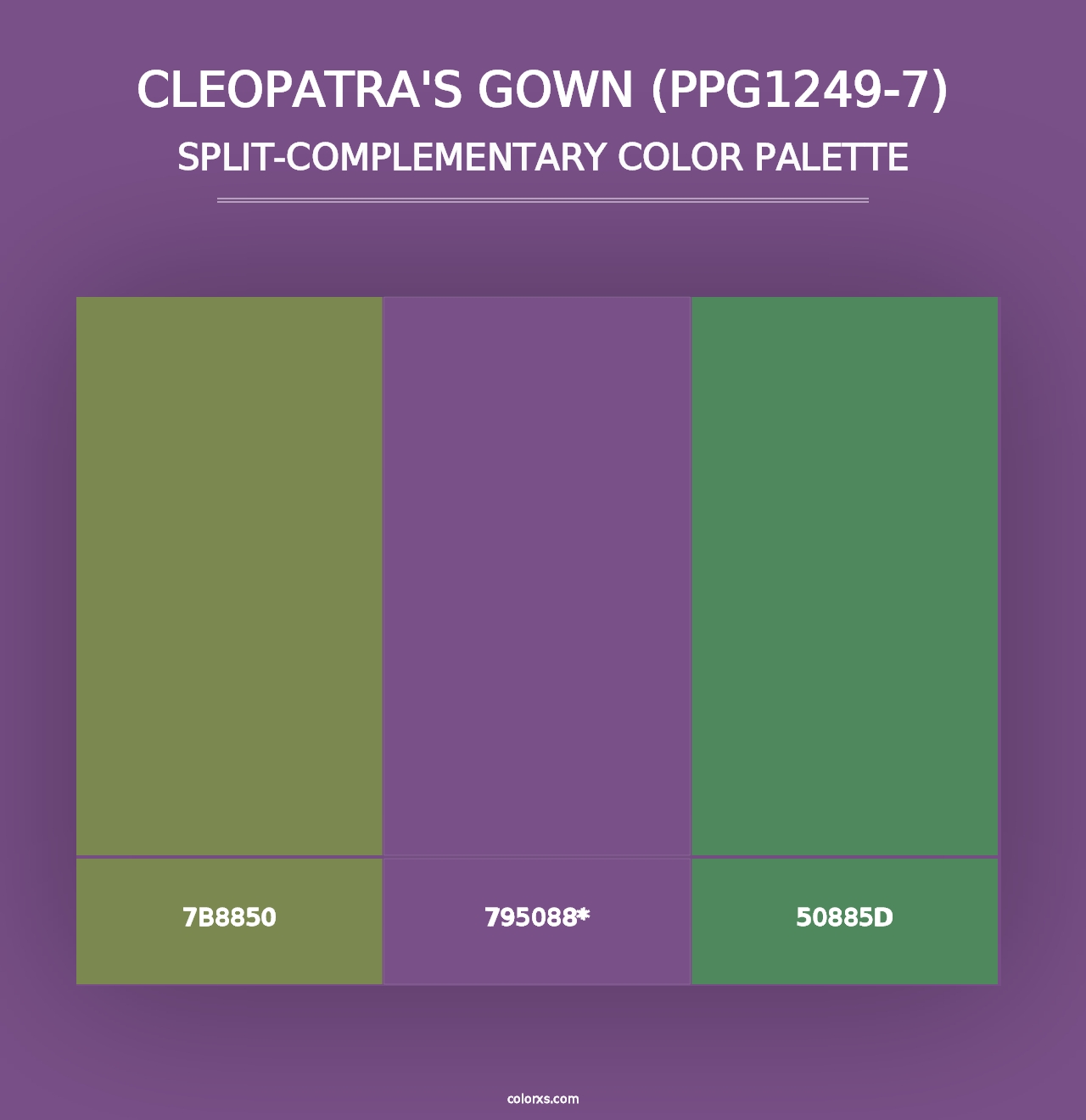 Cleopatra's Gown (PPG1249-7) - Split-Complementary Color Palette