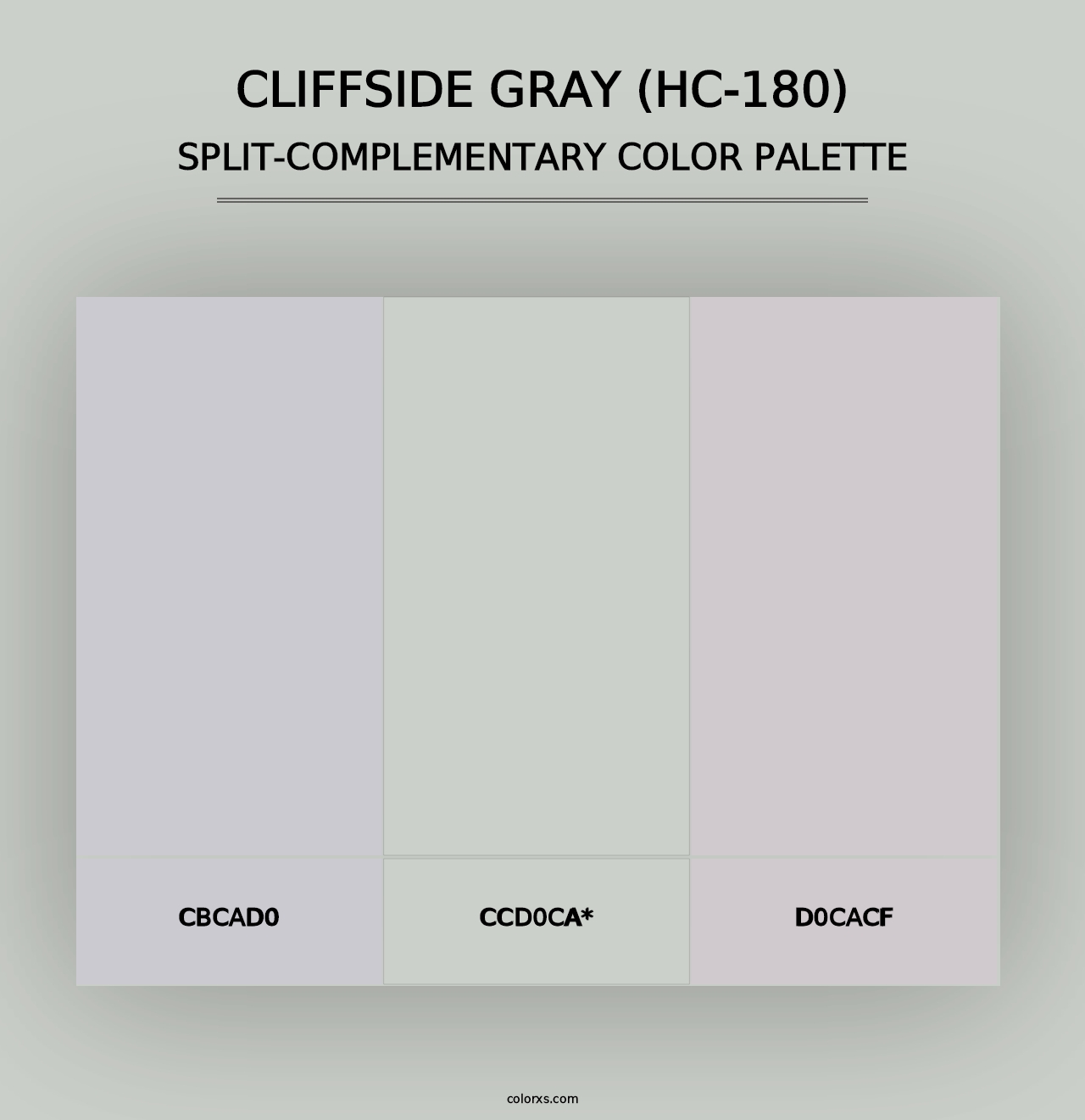 Cliffside Gray (HC-180) - Split-Complementary Color Palette