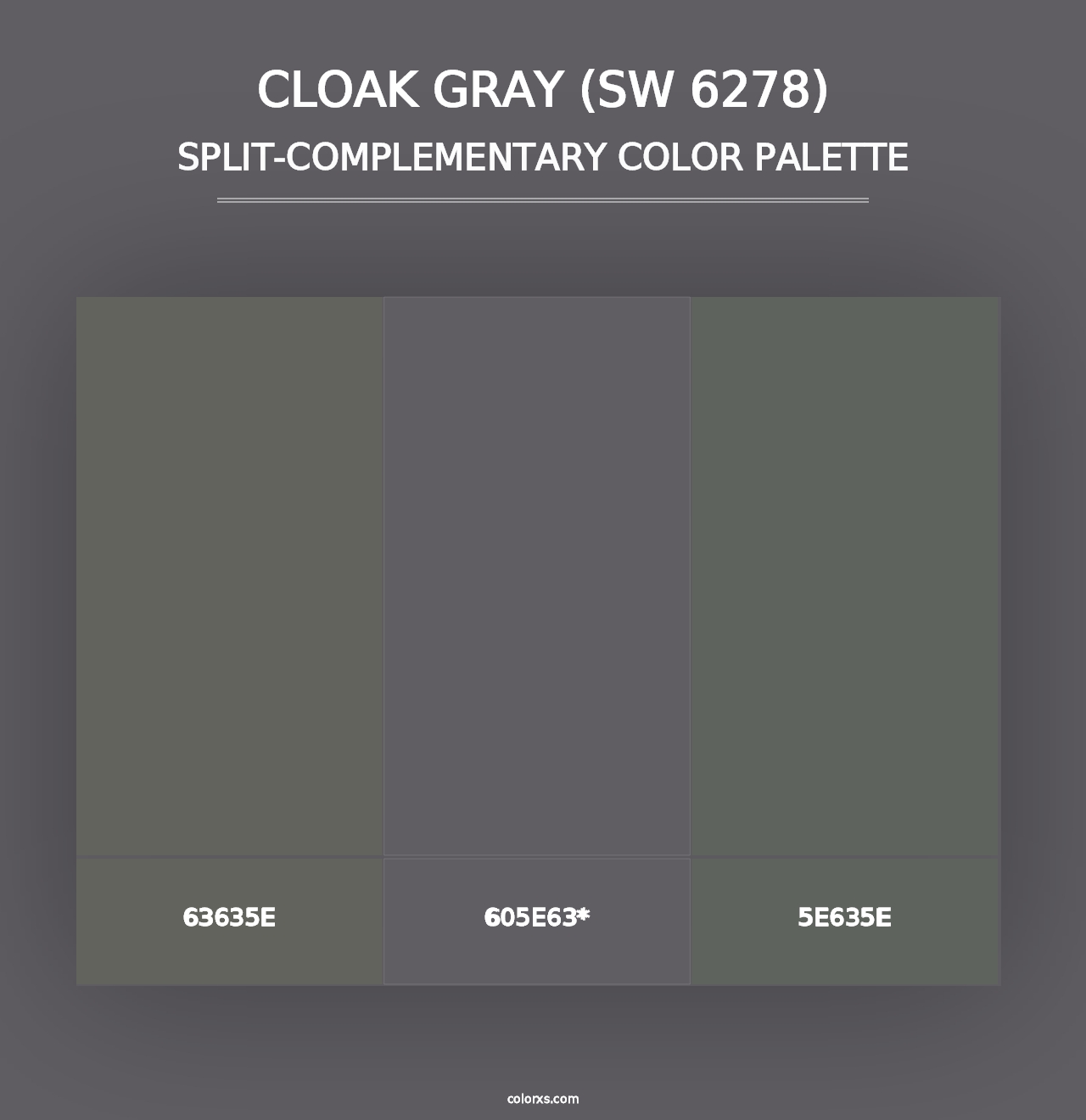 Cloak Gray (SW 6278) - Split-Complementary Color Palette