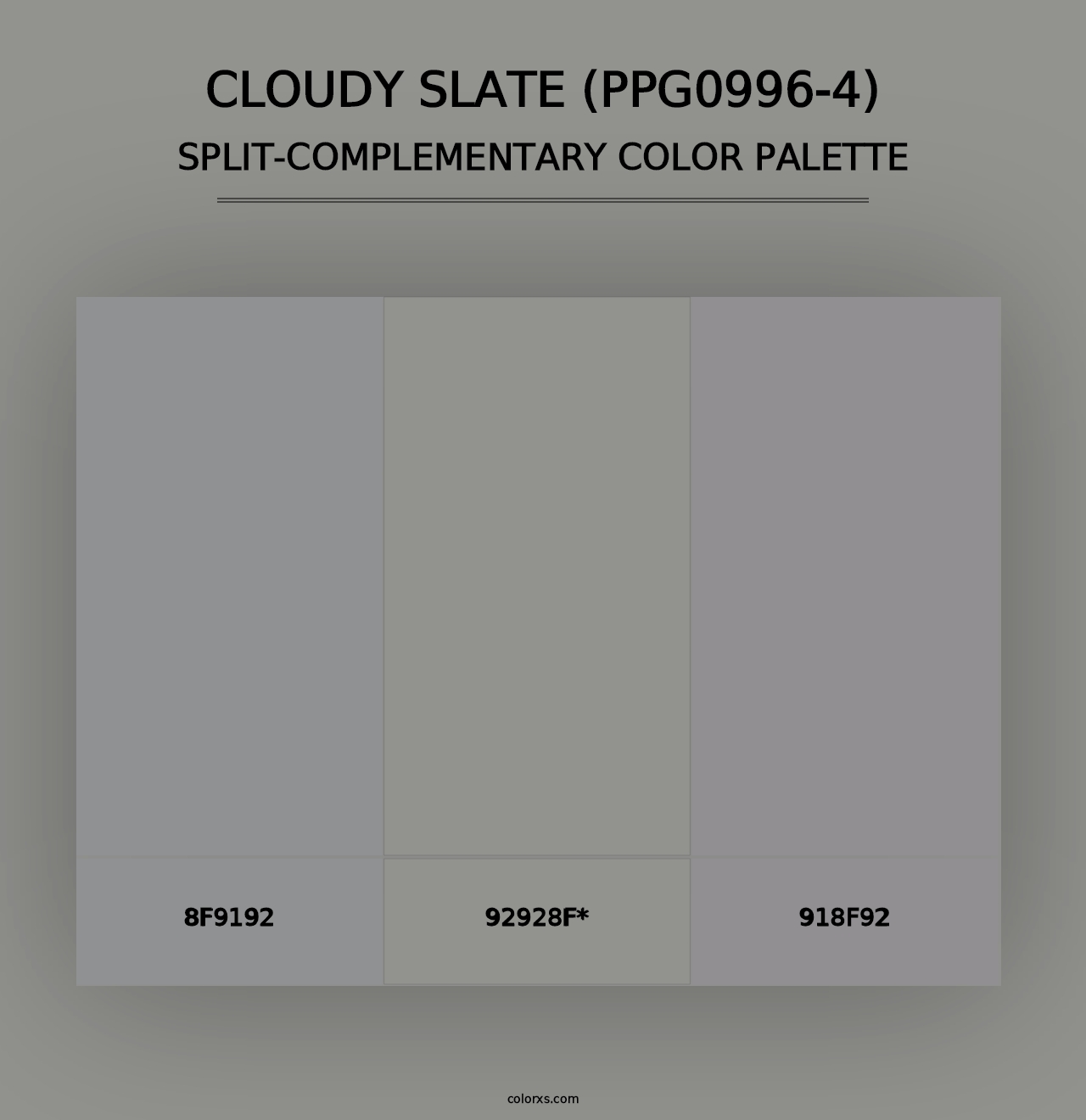 Cloudy Slate (PPG0996-4) - Split-Complementary Color Palette