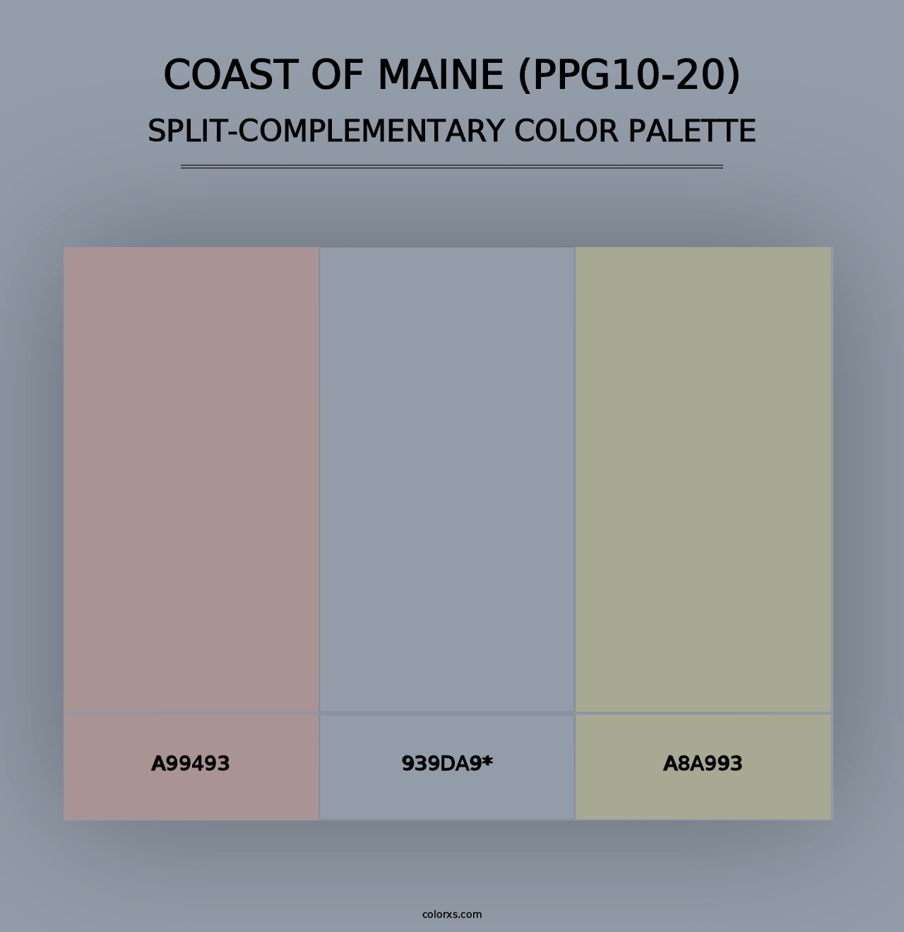 Coast Of Maine (PPG10-20) - Split-Complementary Color Palette