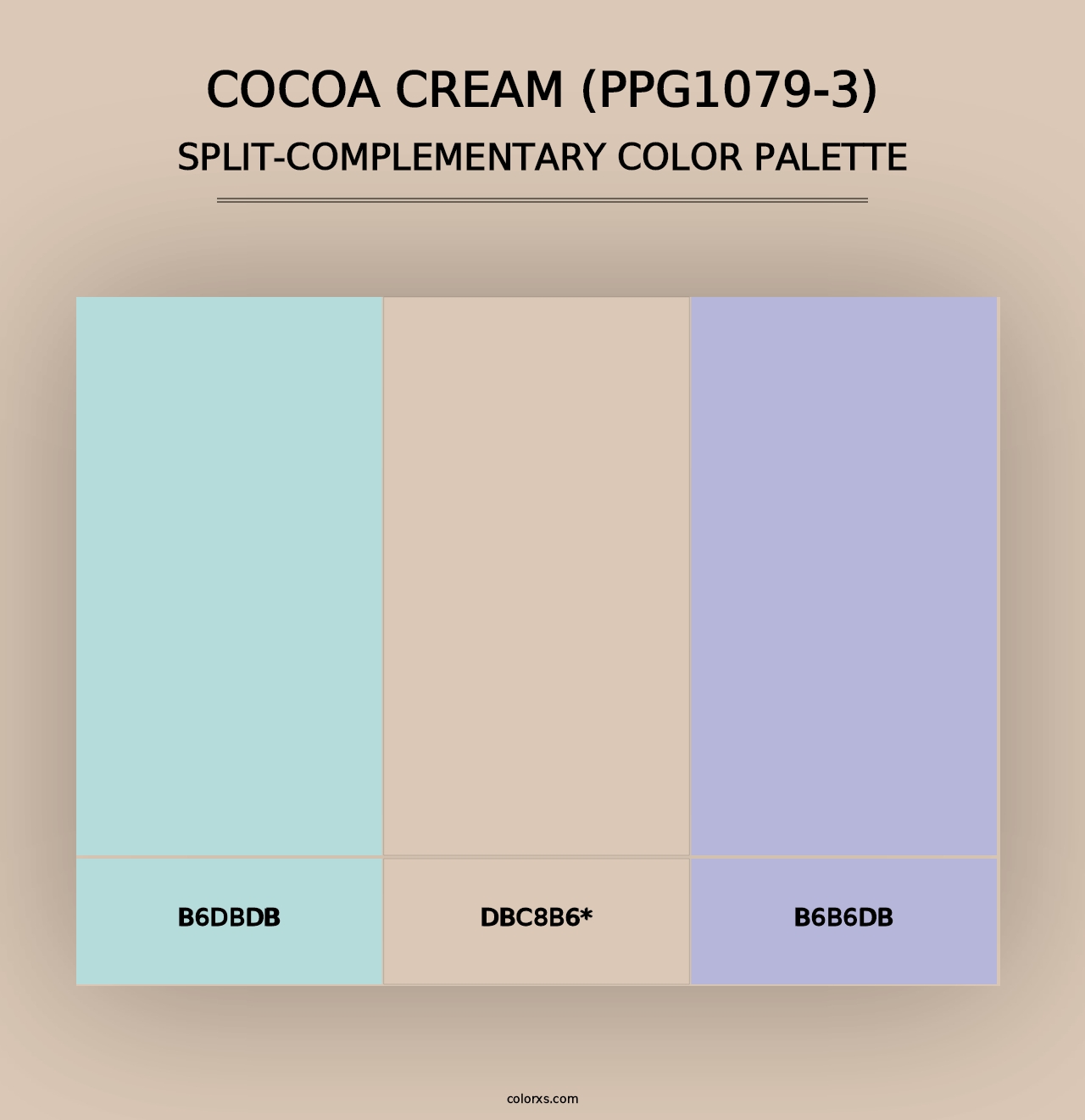 Cocoa Cream (PPG1079-3) - Split-Complementary Color Palette