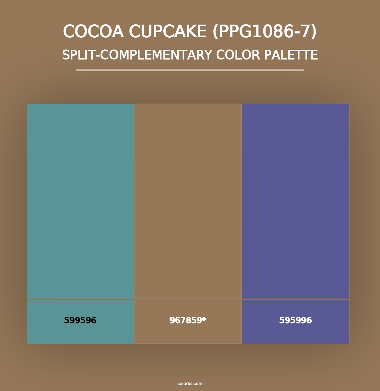 Cocoa Cupcake (PPG1086-7) - Split-Complementary Color Palette