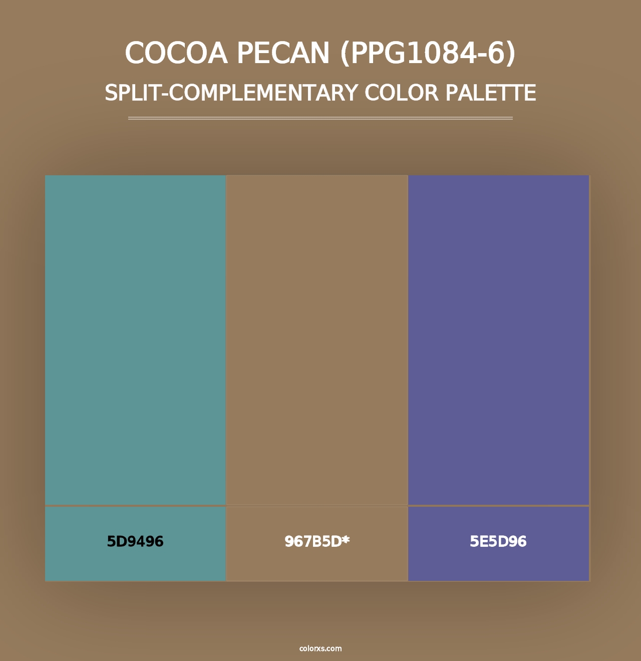 Cocoa Pecan (PPG1084-6) - Split-Complementary Color Palette