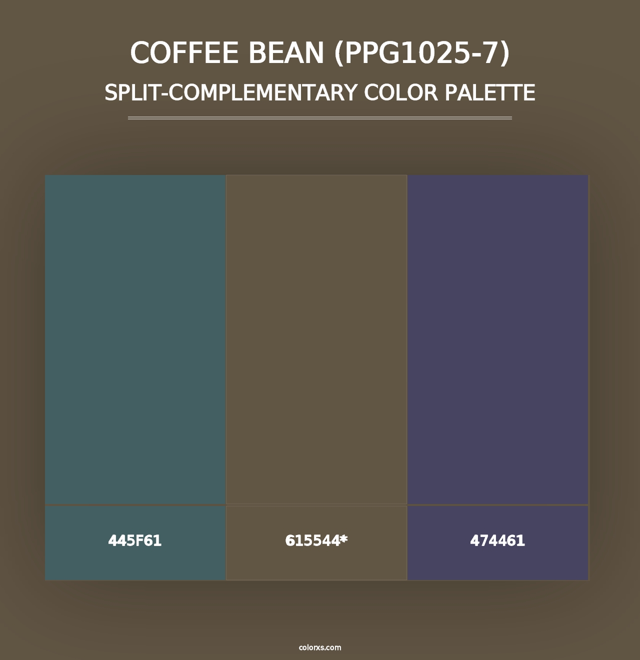 Coffee Bean (PPG1025-7) - Split-Complementary Color Palette